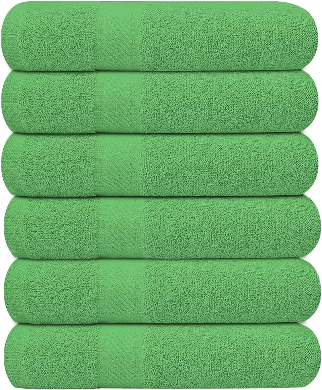 Pack of 6 Bath Towels Set 27 x 54 Inches, 100% Cotton, Larger & Lighter Weight, Quicker to Dry, Super Soft and Absorbent, Perfect for Bathroom (Multicolor, Pack of 6 (27''x54''))