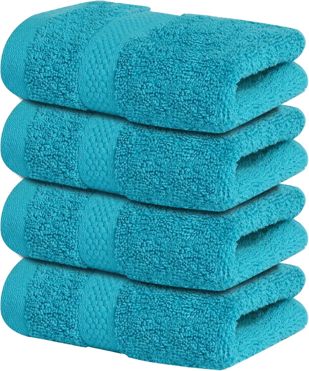Infinitee Xclusives Premium White Bath Towels for Bathroom Set of 4 (27x54 Inches), 100% Soft Ring-Spun Cotton Bathroom Towels (Brilliant White, Bath Towels)