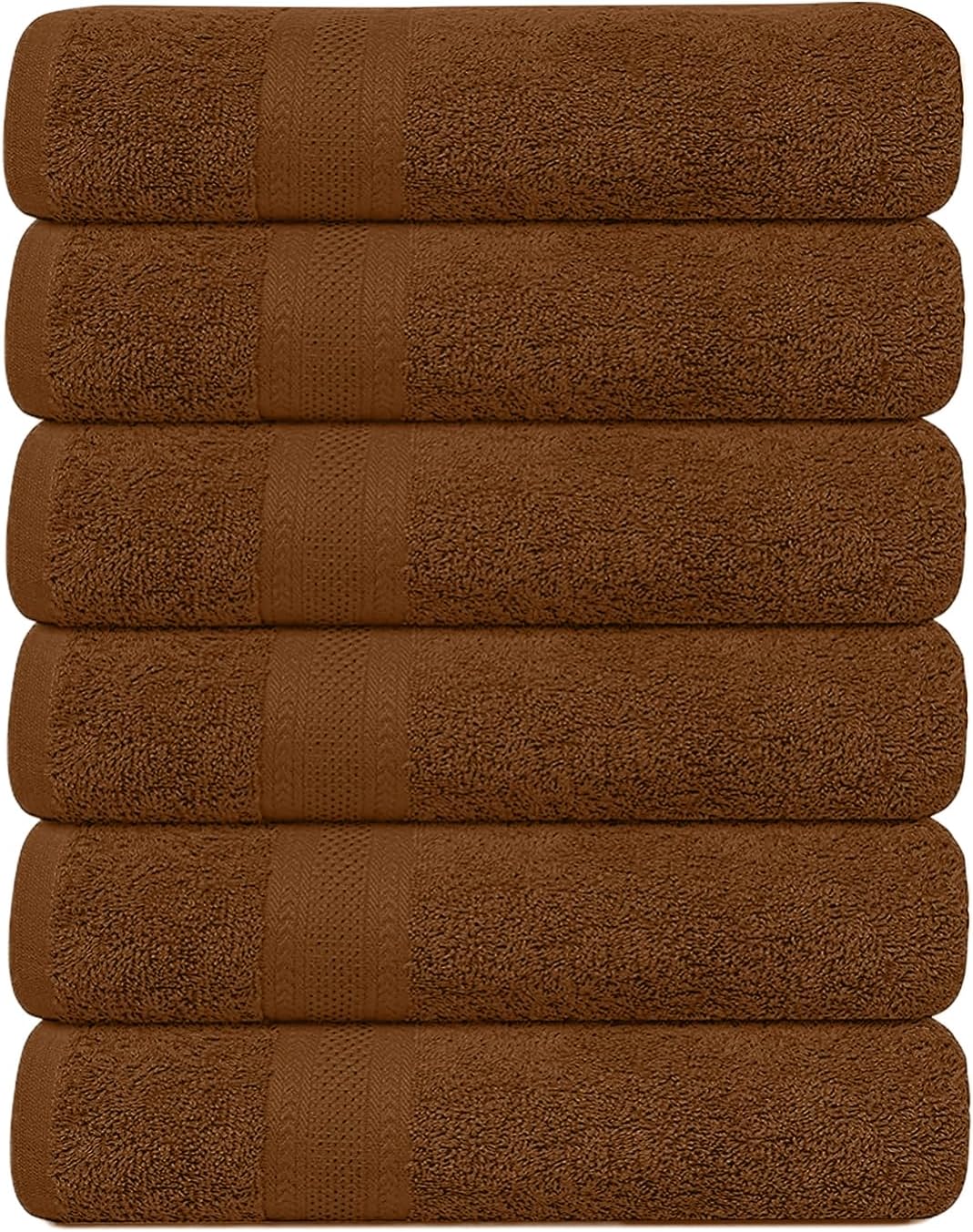 Pack of 6 Bath Towels Set 27 x 54 Inches, 100% Cotton, Larger & Lighter Weight, Quicker to Dry, Super Soft and Absorbent, Perfect for Bathroom (Multicolor, Pack of 6 (27''x54''))