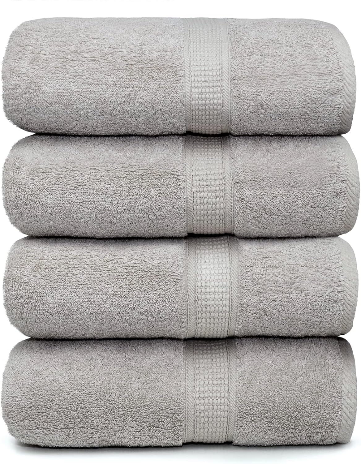 Ariv Premium Bath Towels Pack of 4, 100% Cotton, Large, Super Soft, Highly Absorbent, Quick Dry, Durable, Comfortable, Great Value & Quality, Perfect for Home & Bathroom - Grey