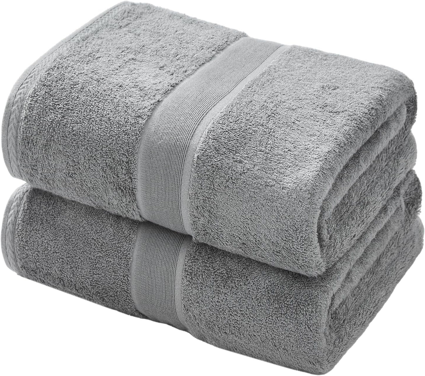 Aibaser Bath Towels, 27x54inch - Natural, Ultra Absorbent Towels for Bathroom, Travel, Gym, Shower and Spa (6 Piece Set)