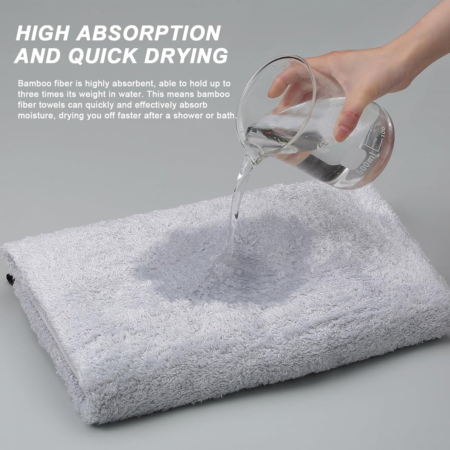 Aibaser Bath Towels, 27x54inch - Natural, Ultra Absorbent Towels for Bathroom, Travel, Gym, Shower and Spa (6 Piece Set)