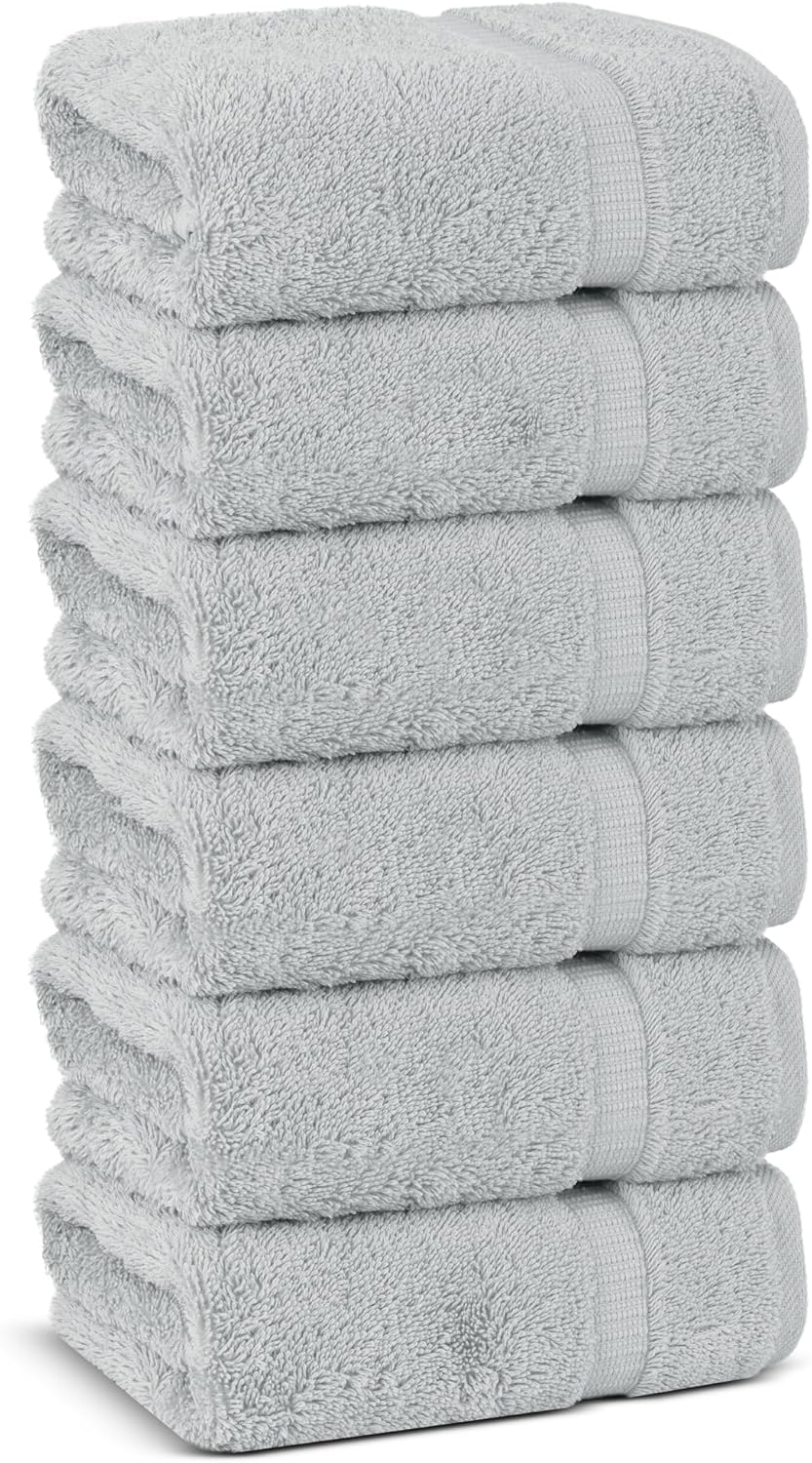 Chakir Turkish Linens | Hotel & Spa Quality 100% Cotton Premium Turkish Towels | Soft & Absorbent (4-Piece Bath Towels, Gray)