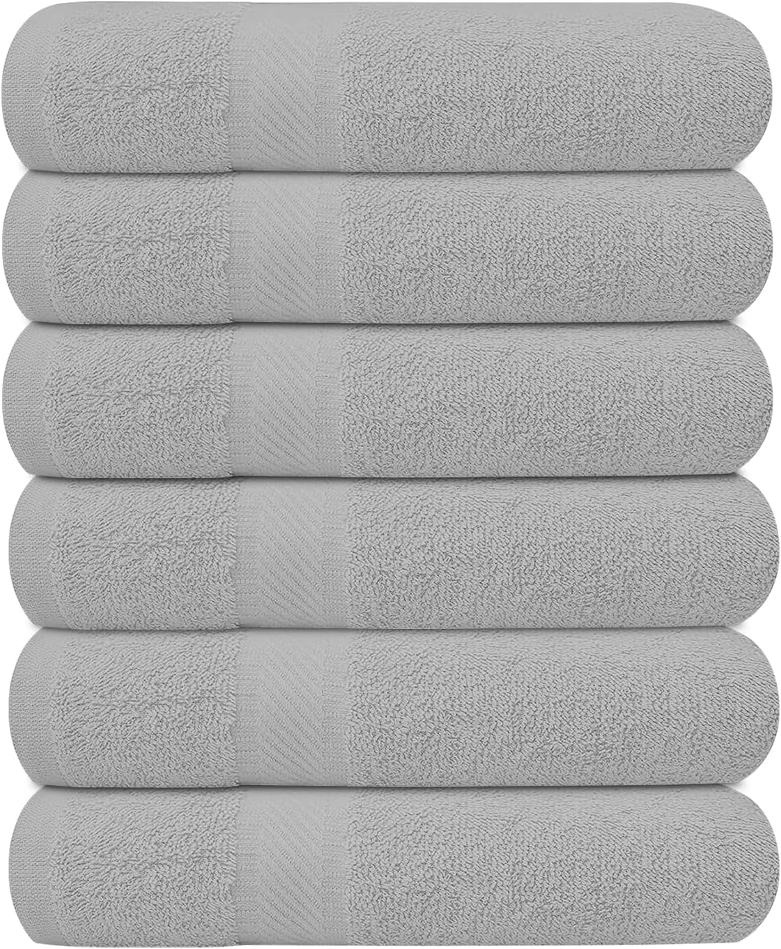 Pack of 6 Bath Towels Set 27 x 54 Inches, 100% Cotton, Larger & Lighter Weight, Quicker to Dry, Super Soft and Absorbent, Perfect for Bathroom (Multicolor, Pack of 6 (27''x54''))