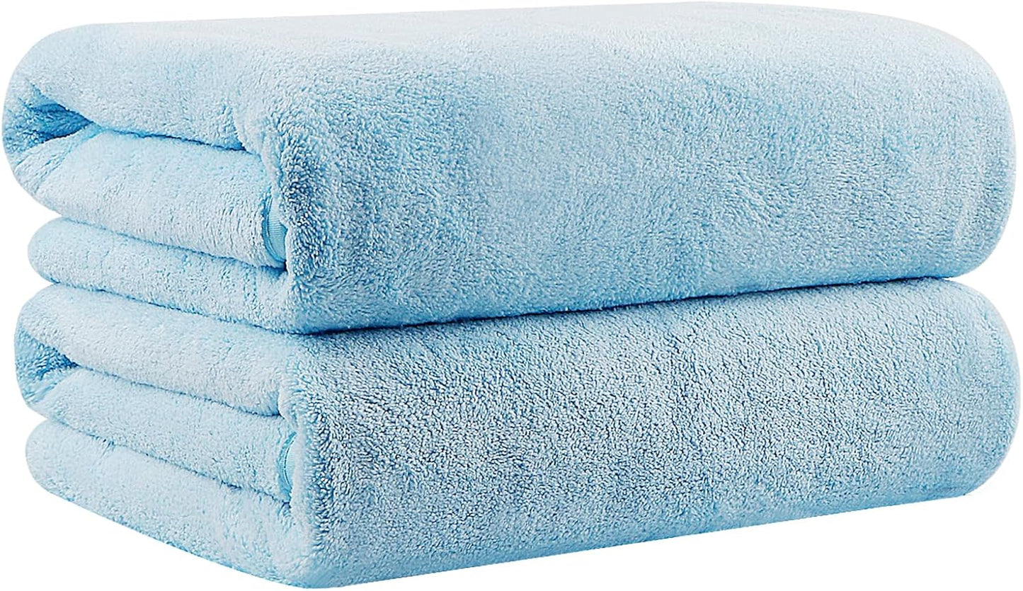Orighty Bath Towels Pack of 2(27'' x 54'') - Soft Feel, Highly Absorbent, Quick Drying Microfiber for Body, Sport, Yoga, SPA, Fitness - Grey