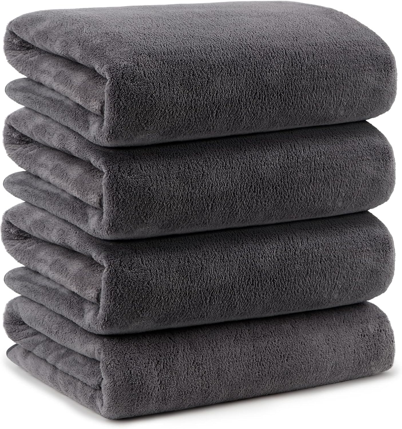 Orighty Bath Towels Pack of 2(27'' x 54'') - Soft Feel, Highly Absorbent, Quick Drying Microfiber for Body, Sport, Yoga, SPA, Fitness - Grey