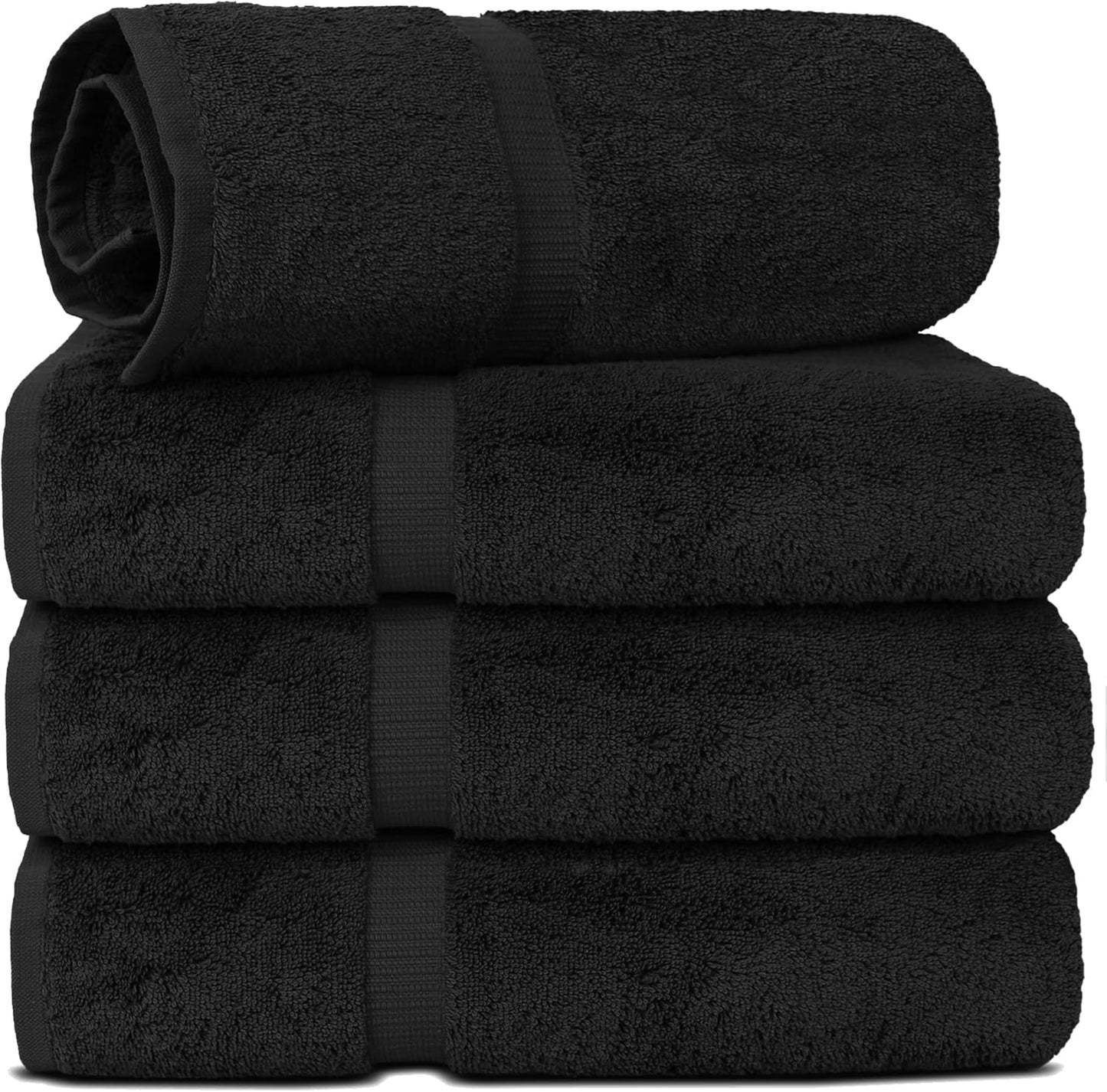 Chakir Turkish Linens | Hotel & Spa Quality 100% Cotton Premium Turkish Towels | Soft & Absorbent (4-Piece Bath Towels, Gray)