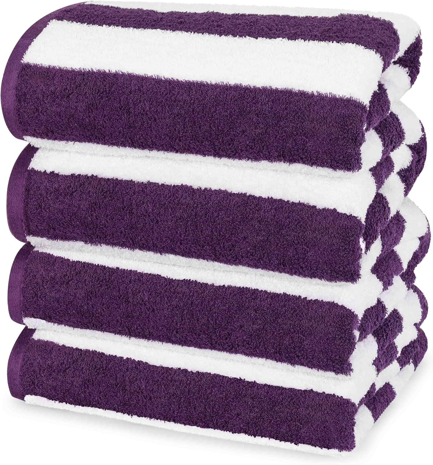 Utopia Towels 4 Pack Cabana Stripe Beach Towel, 30 by 60 Inches, Oversized 100% Ringspun Cotton Pool Towels, Highly Absorbent Bath Towels for Bathroom