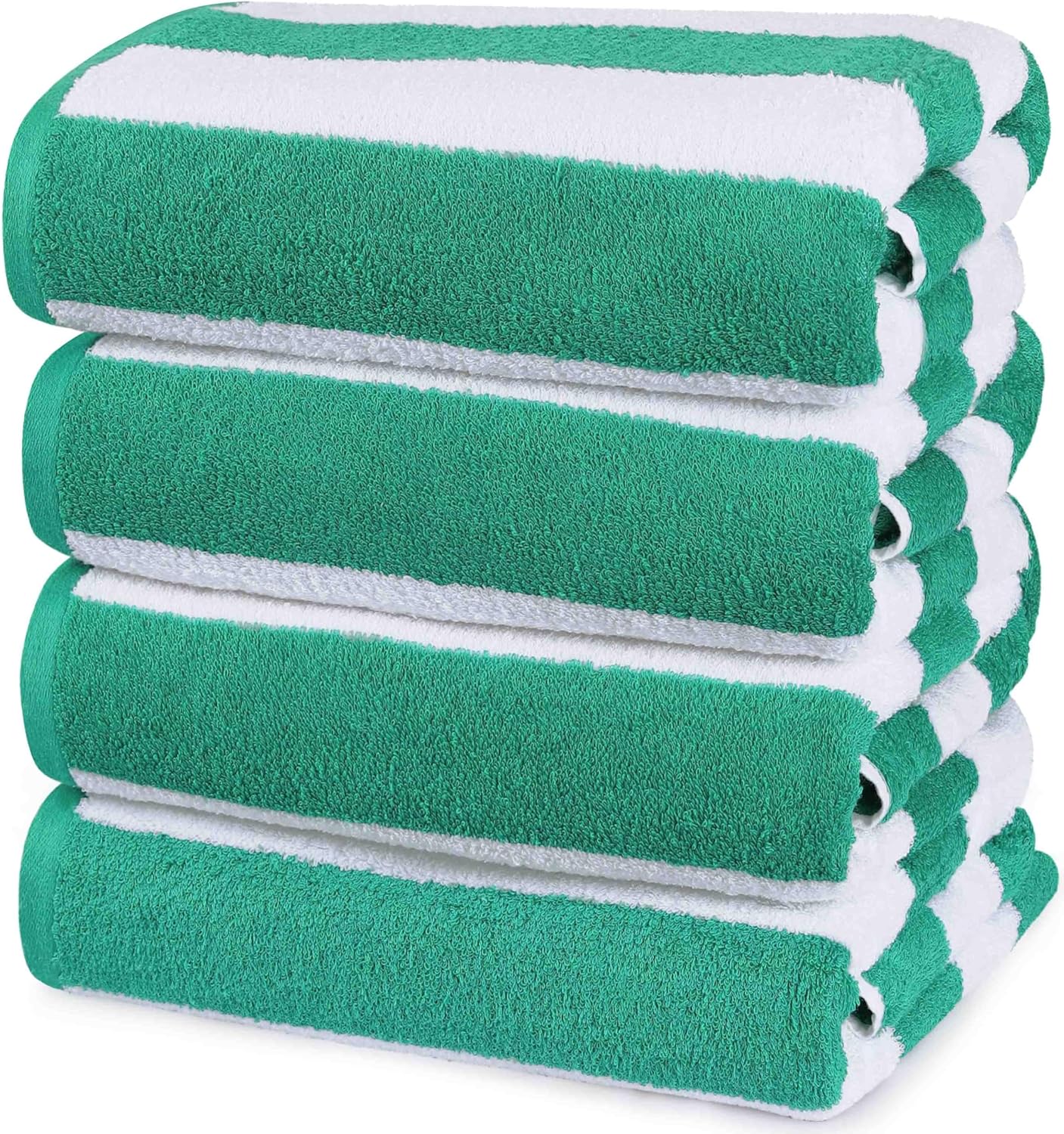 Utopia Towels 4 Pack Cabana Stripe Beach Towel, 30 by 60 Inches, Oversized 100% Ringspun Cotton Pool Towels, Highly Absorbent Bath Towels for Bathroom
