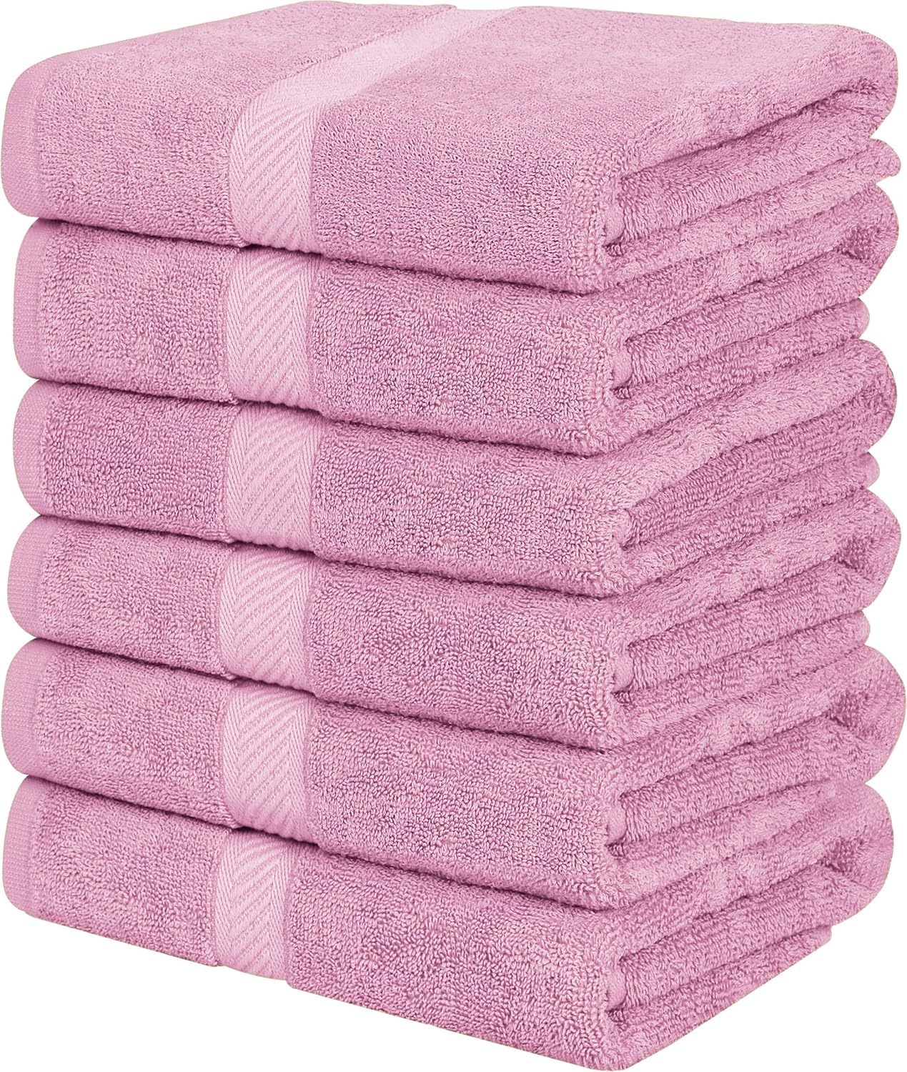 Utopia Towels 6 Pack Small Bath Towel Set, 22 by 44 Inches, 500 GSM 100% Ring Spun Cotton, Lightweight and Highly Absorbent Quick Drying Premium Towels for Hotel, Spa and Bathroom, White