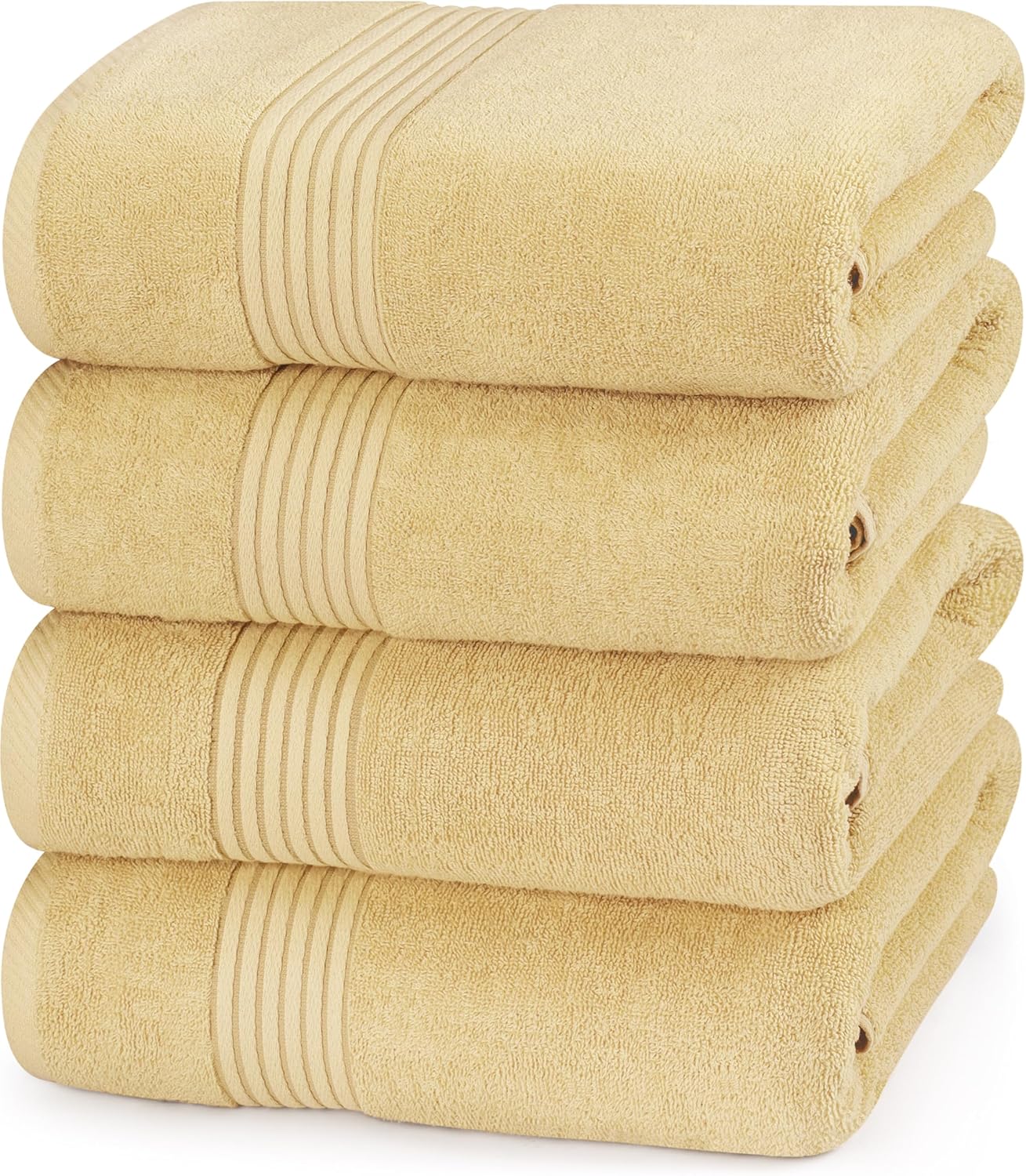 Utopia Towels 4 Pack Bath Towels Set, 27 by 54 Inches, 100% Ring Spun Cotton, Quick Dry, Highly Absorbent, Soft Feel Towels, Perfect for Daily Use, White