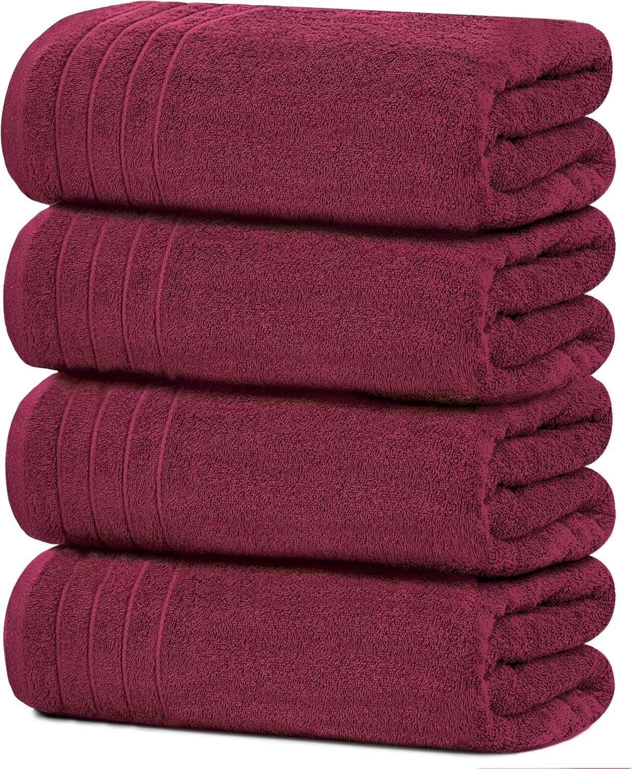 Tens Towels Pack of 4 Extra Large Bath Towels 30 x 60 Inches, 100% Cotton, Larger & Lighter Weight, Quicker to Dry, Super Soft and Absorbent, Perfect for Bathroom, Dark Grey