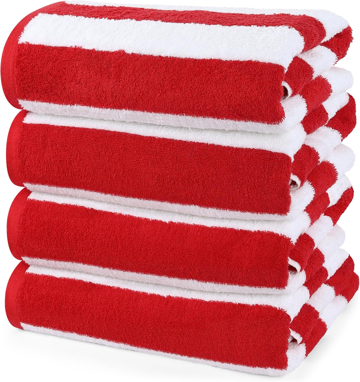 Utopia Towels 4 Pack Cabana Stripe Beach Towel, 30 by 60 Inches, Oversized 100% Ringspun Cotton Pool Towels, Highly Absorbent Bath Towels for Bathroom