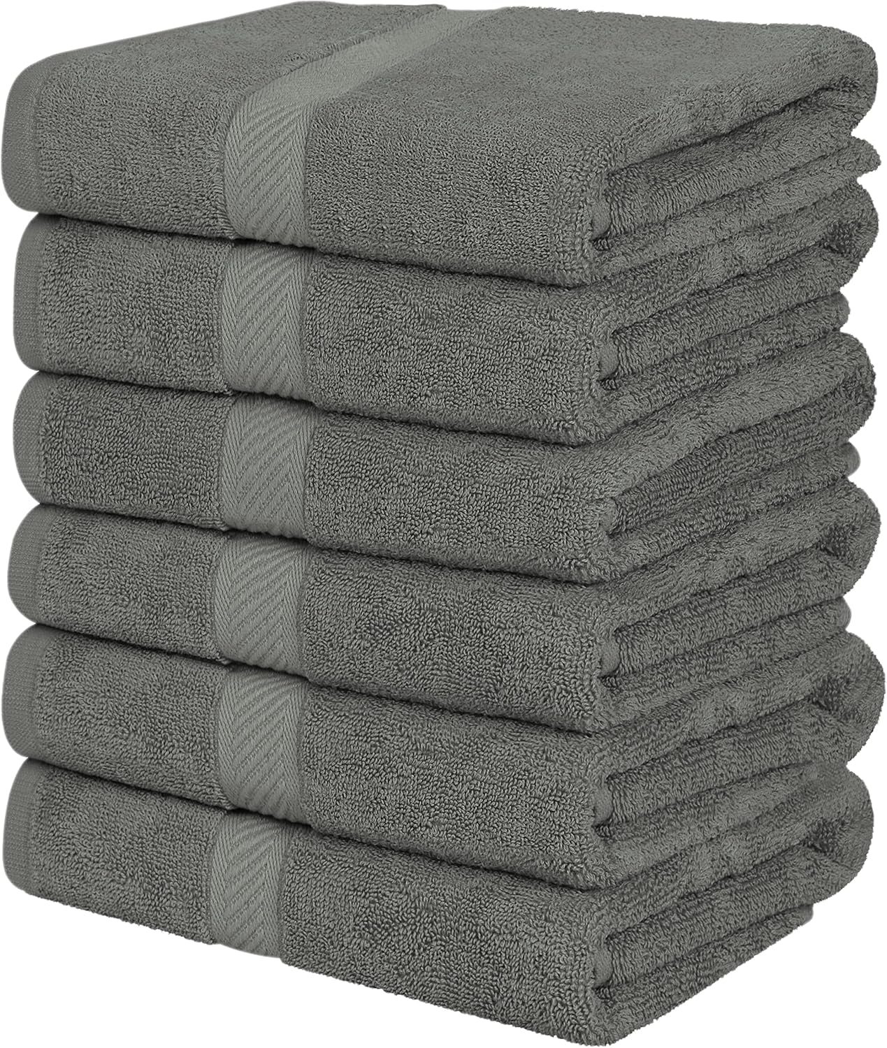 Utopia Towels 6 Pack Small Bath Towel Set, 22 by 44 Inches, 500 GSM 100% Ring Spun Cotton, Lightweight and Highly Absorbent Quick Drying Premium Towels for Hotel, Spa and Bathroom, White