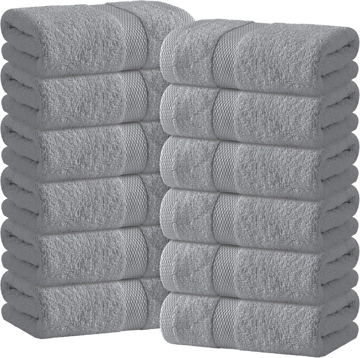 Wealuxe White Bath Towels Set of 4 — 27 x 54 Inch, 100% Ring Spun Cotton 650GSM, Extra Absorbent, Soft White Towels for Bathroom, Shower, Hotel, Spa