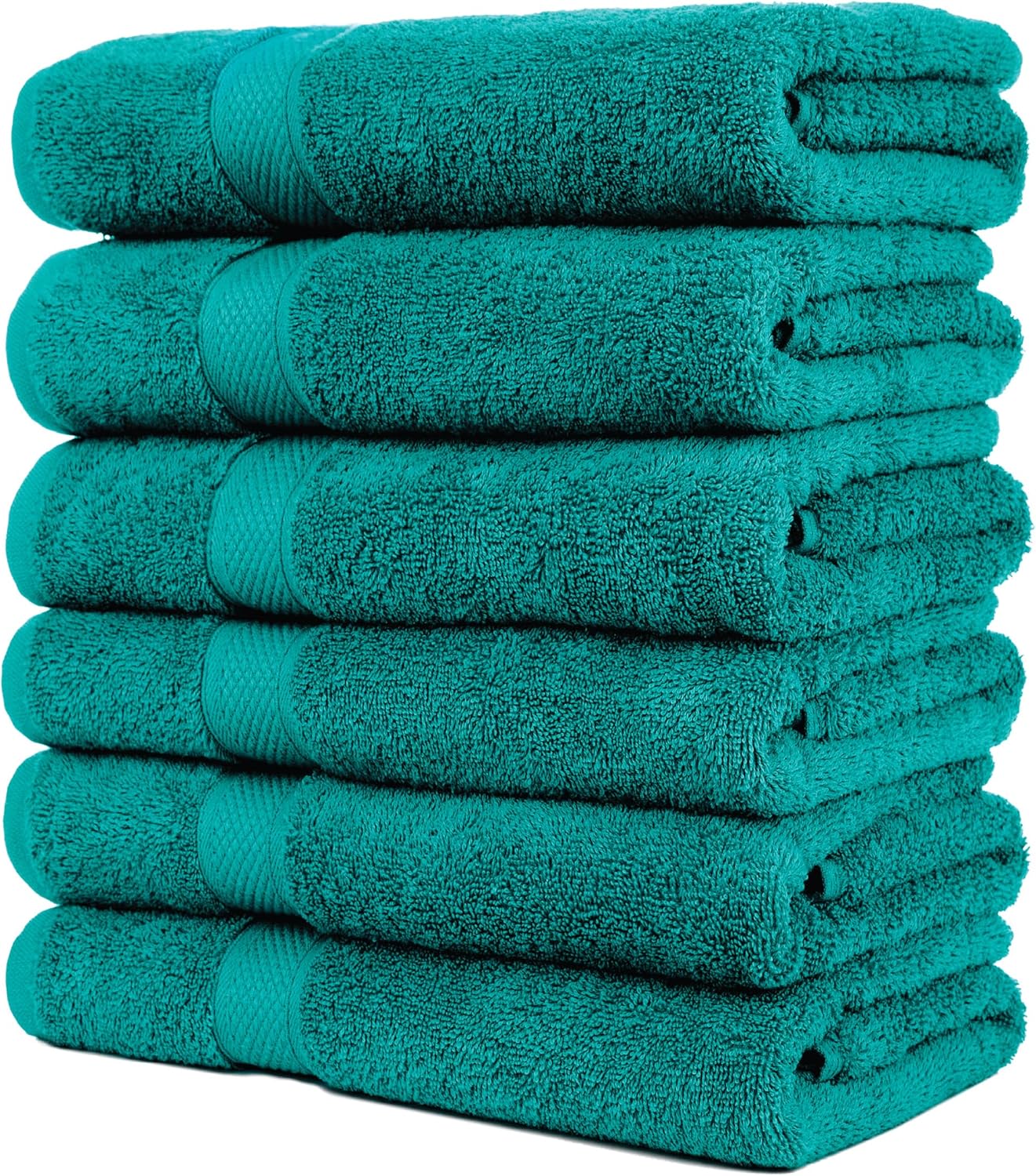 Pleasant Home Bath Towels Set of 6 (24” x 50”) 100% Cotton, 515 GSM | Soft & Absorbent Towels for Bathroom, Gym, Pool & Spa | Bulk Bath Towels 6 Pack - Gray