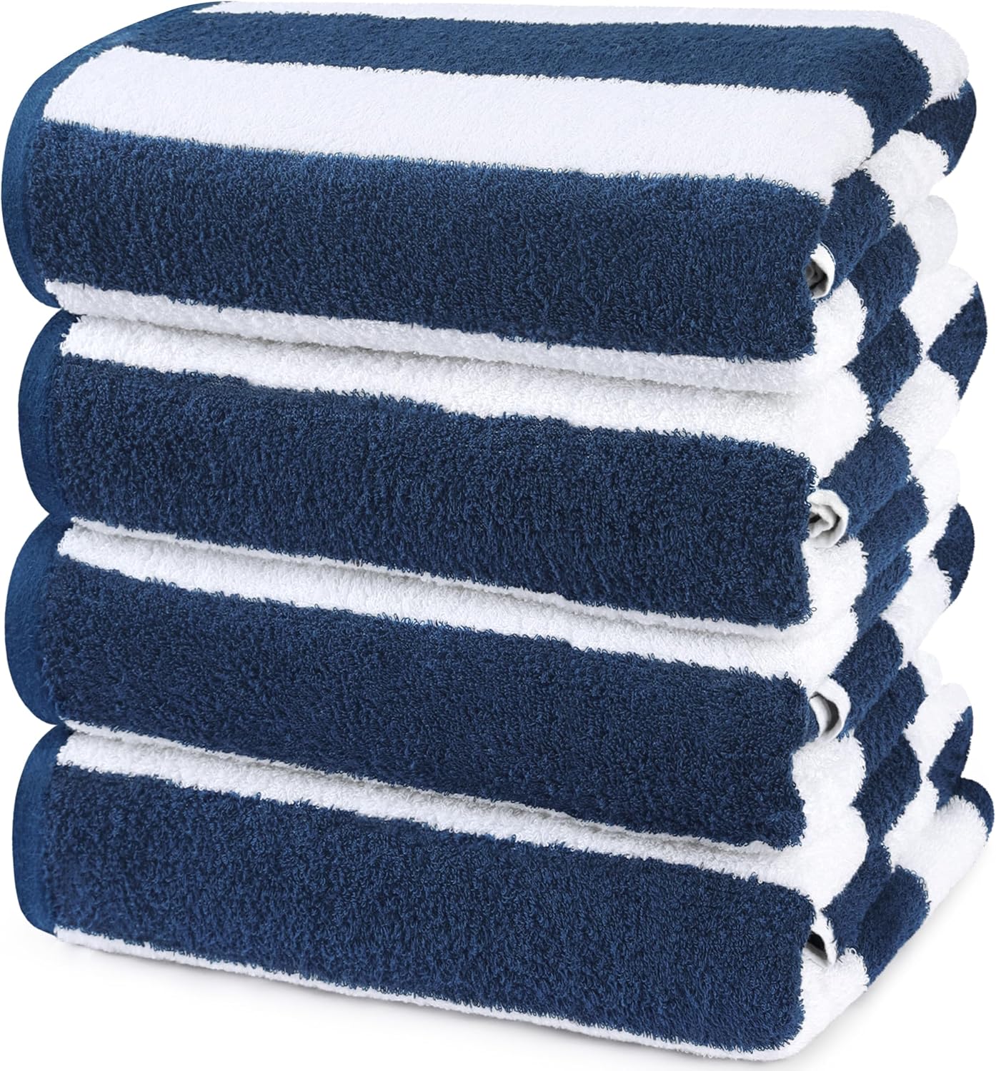 Utopia Towels 4 Pack Cabana Stripe Beach Towel, 30 by 60 Inches, Oversized 100% Ringspun Cotton Pool Towels, Highly Absorbent Bath Towels for Bathroom