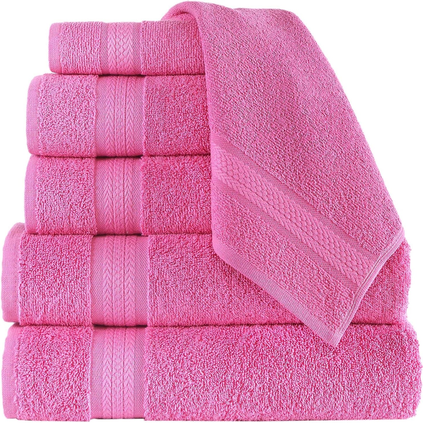 Quick-Dry, Soft & High Absorbent Bath Towels 27"x54" Cotton Turkish Bath Towel Set of 4 | Daily Use 100% Cotton Towels for Bathroom, Gym & More | Bathroom Towels Set (4 Pcs, White)