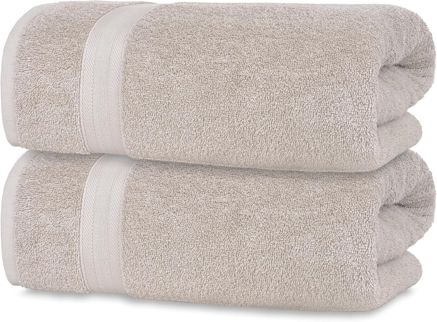 Quick-Dry, Soft & High Absorbent Bath Towels 27"x54" Cotton Turkish Bath Towel Set of 4 | Daily Use 100% Cotton Towels for Bathroom, Gym & More | Bathroom Towels Set (4 Pcs, White)