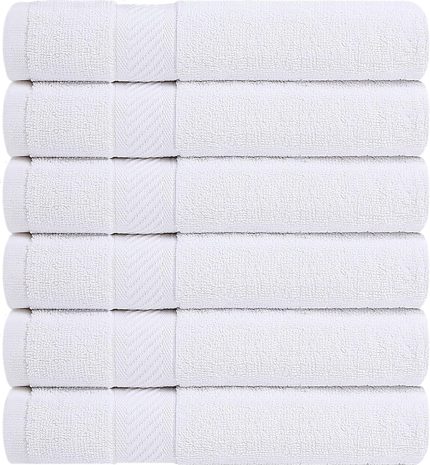 Utopia Towels 6 Pack Small Bath Towel Set, 22 by 44 Inches, 500 GSM 100% Ring Spun Cotton, Lightweight and Highly Absorbent Quick Drying Premium Towels for Hotel, Spa and Bathroom, White