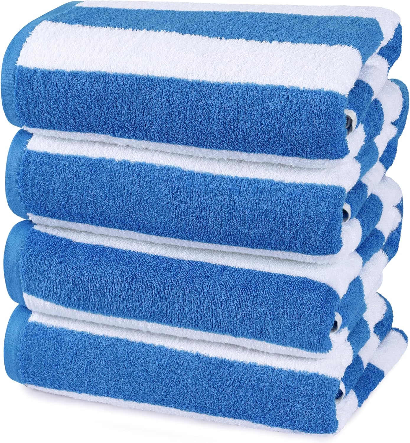 Utopia Towels 4 Pack Cabana Stripe Beach Towel, 30 by 60 Inches, Oversized 100% Ringspun Cotton Pool Towels, Highly Absorbent Bath Towels for Bathroom