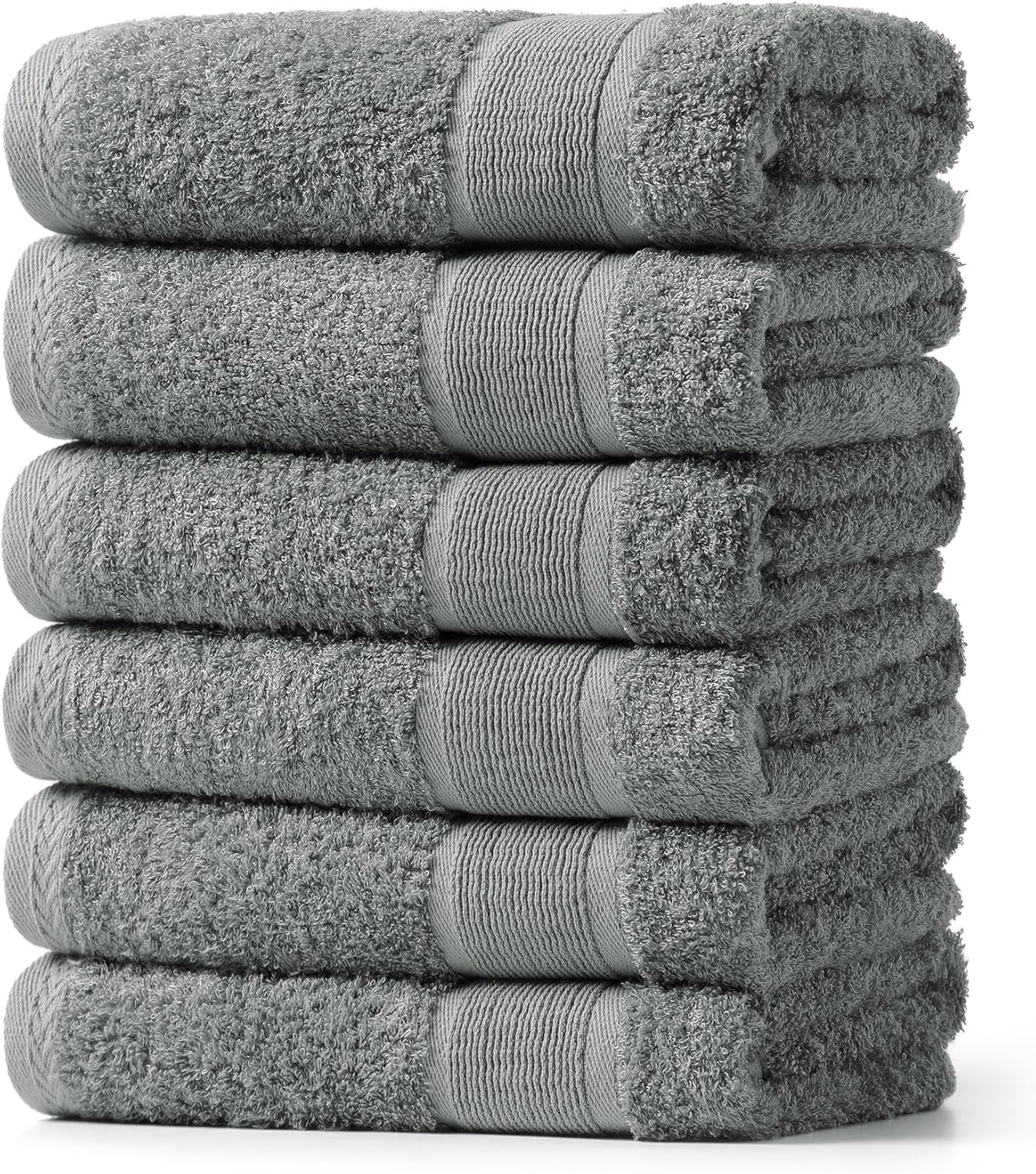 Aibaser Bath Towels, 27x54inch - Natural, Ultra Absorbent Towels for Bathroom, Travel, Gym, Shower and Spa (6 Piece Set)