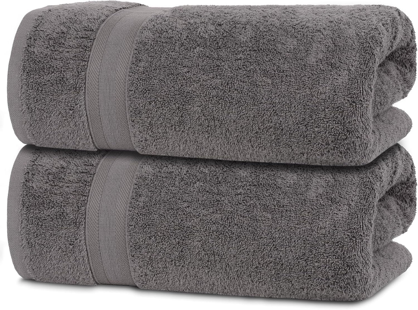 Quick-Dry, Soft & High Absorbent Bath Towels 27"x54" Cotton Turkish Bath Towel Set of 4 | Daily Use 100% Cotton Towels for Bathroom, Gym & More | Bathroom Towels Set (4 Pcs, White)