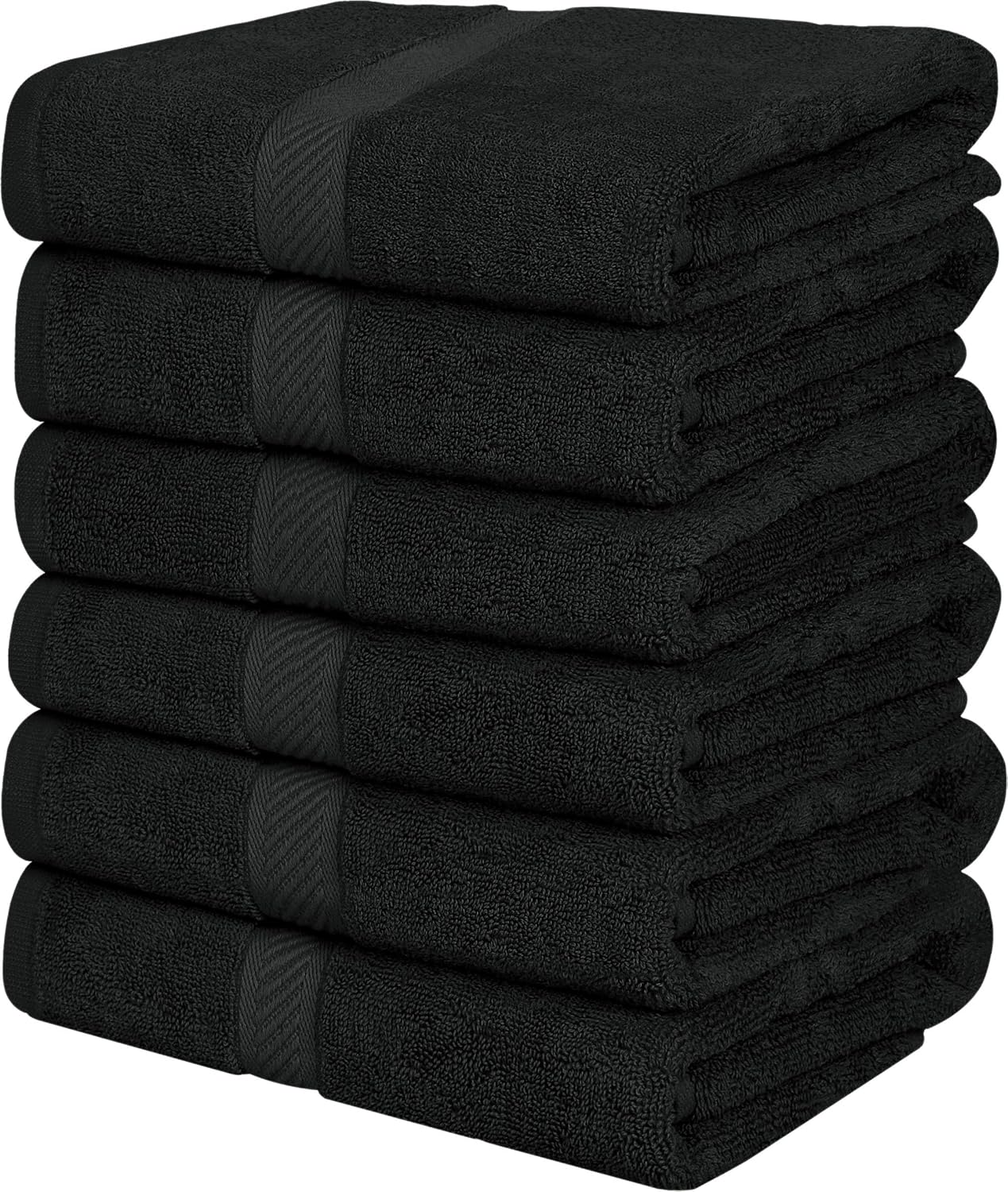 Utopia Towels 6 Pack Small Bath Towel Set, 22 by 44 Inches, 500 GSM 100% Ring Spun Cotton, Lightweight and Highly Absorbent Quick Drying Premium Towels for Hotel, Spa and Bathroom, White
