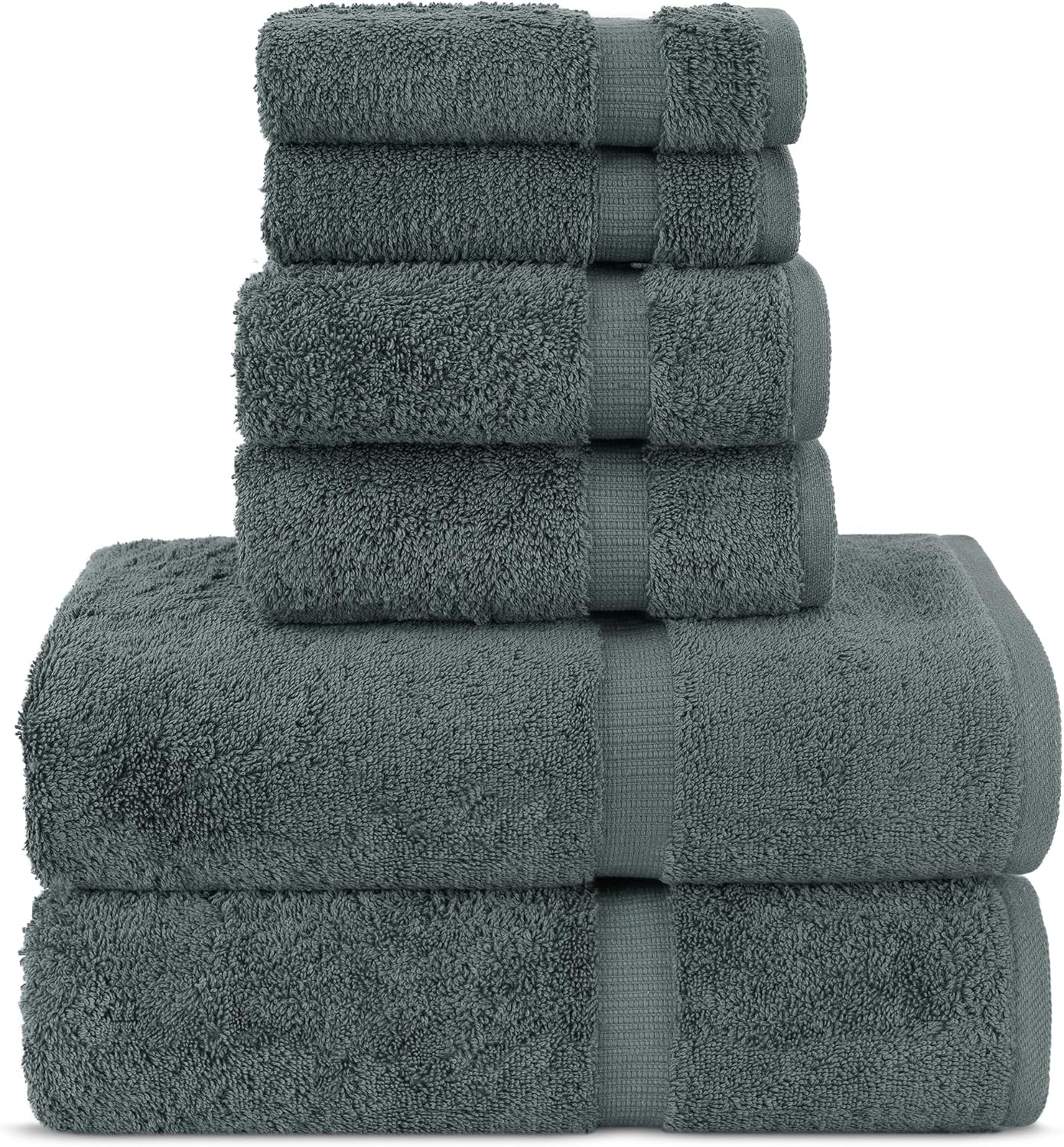 Chakir Turkish Linens | Hotel & Spa Quality 100% Cotton Premium Turkish Towels | Soft & Absorbent (4-Piece Bath Towels, Gray)