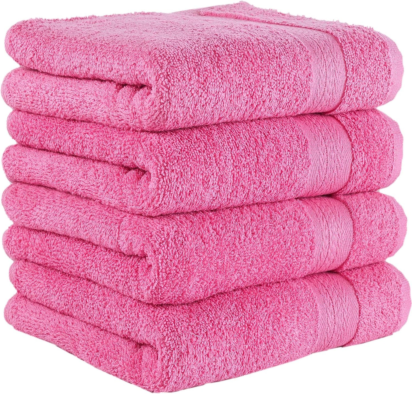 Quick-Dry, Soft & High Absorbent Bath Towels 27"x54" Cotton Turkish Bath Towel Set of 4 | Daily Use 100% Cotton Towels for Bathroom, Gym & More | Bathroom Towels Set (4 Pcs, White)