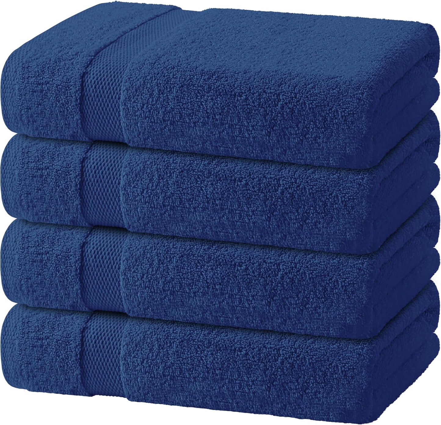 Wealuxe White Bath Towels Set of 4 — 27 x 54 Inch, 100% Ring Spun Cotton 650GSM, Extra Absorbent, Soft White Towels for Bathroom, Shower, Hotel, Spa