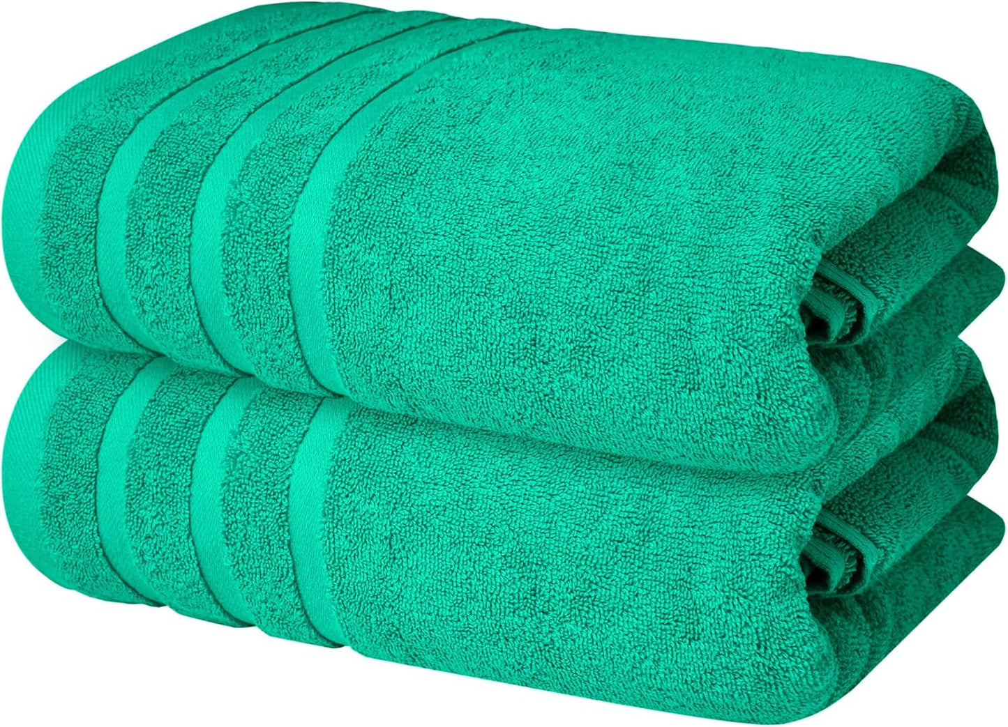 Infinitee Xclusives Premium White Bath Towels for Bathroom Set of 4 (27x54 Inches), 100% Soft Ring-Spun Cotton Bathroom Towels (Brilliant White, Bath Towels)