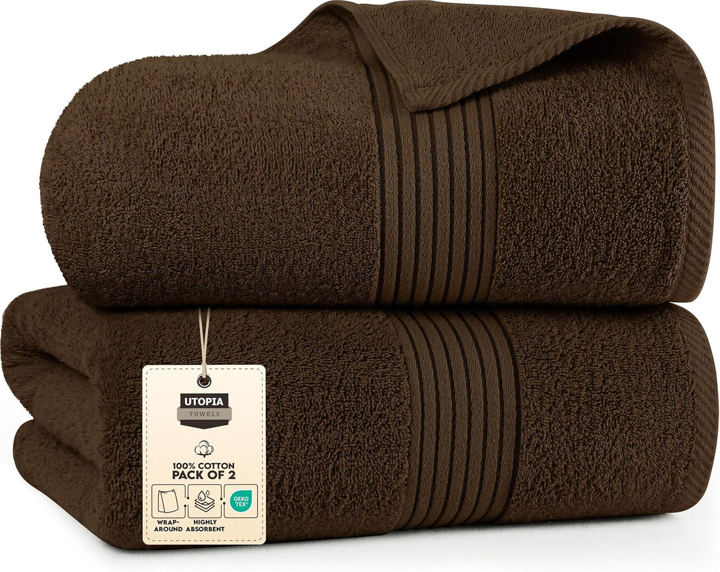 Utopia Towels Extra Large Bath Sheets 2 Pack, 35 by 70 Inches,100% Cotton Highly Absorbent & Quick Dry Bath Towel for Adults, Super Soft Towel, Grey