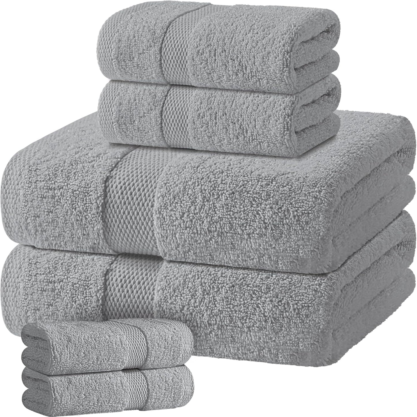 Wealuxe White Bath Towels Set of 4 — 27 x 54 Inch, 100% Ring Spun Cotton 650GSM, Extra Absorbent, Soft White Towels for Bathroom, Shower, Hotel, Spa