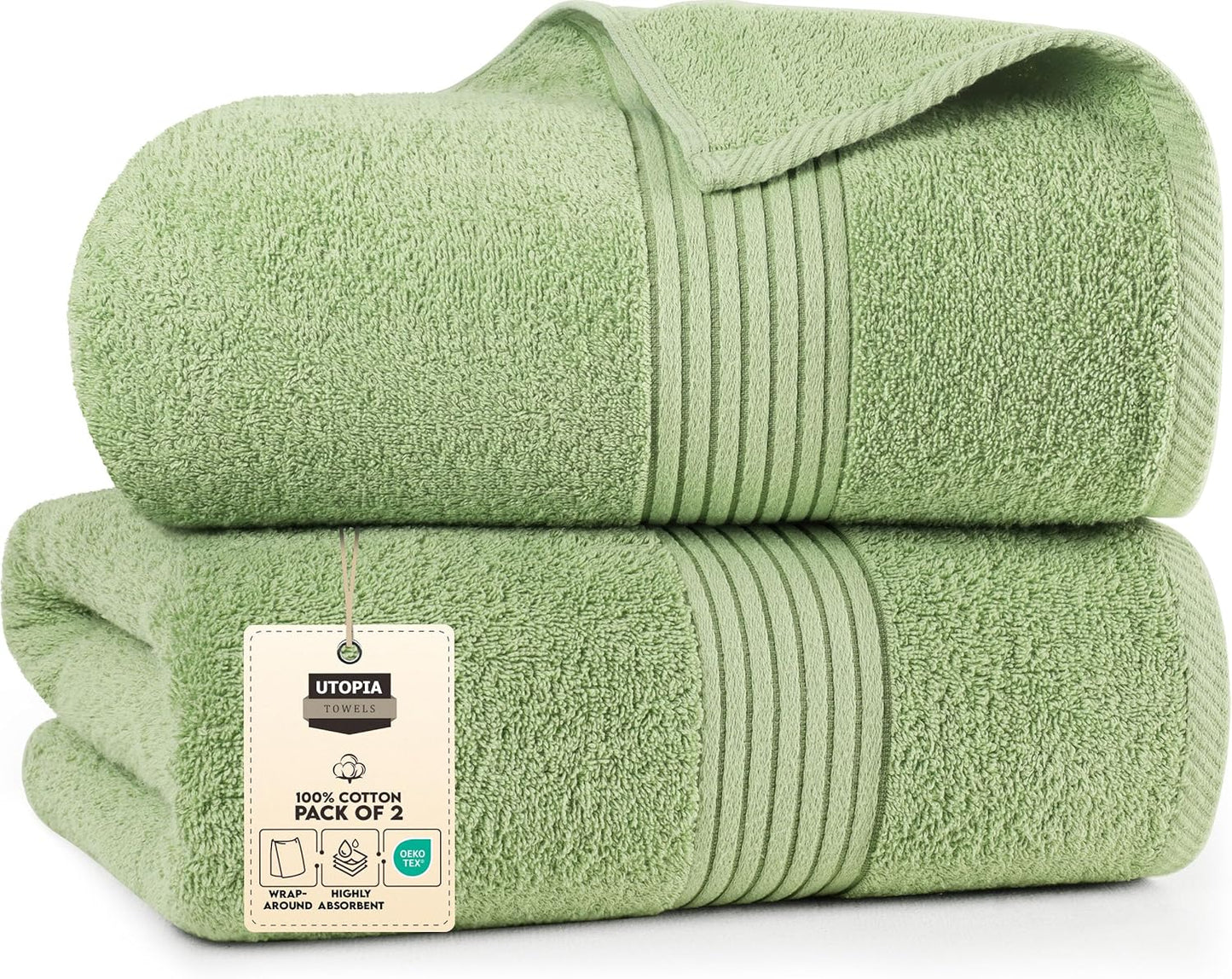 Utopia Towels Extra Large Bath Sheets 2 Pack, 35 by 70 Inches,100% Cotton Highly Absorbent & Quick Dry Bath Towel for Adults, Super Soft Towel, Grey