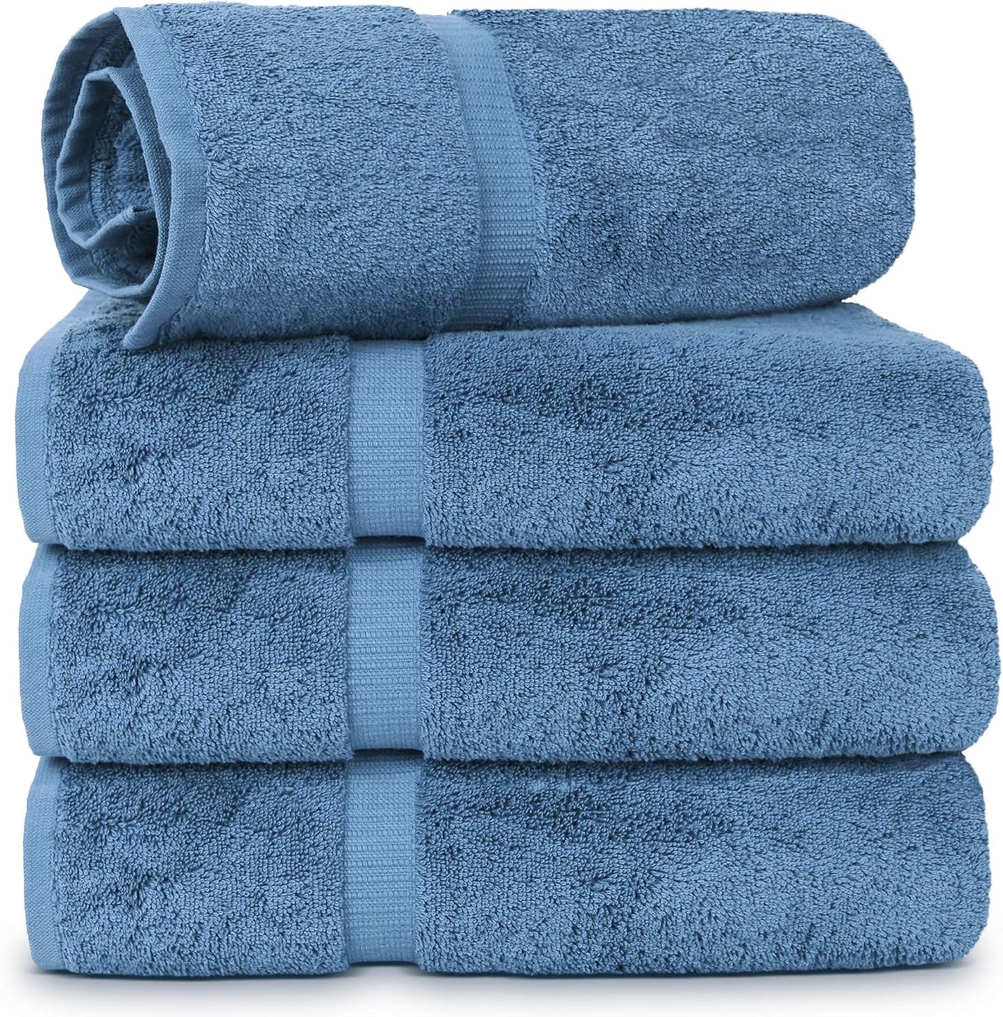 Chakir Turkish Linens | Hotel & Spa Quality 100% Cotton Premium Turkish Towels | Soft & Absorbent (4-Piece Bath Towels, Gray)