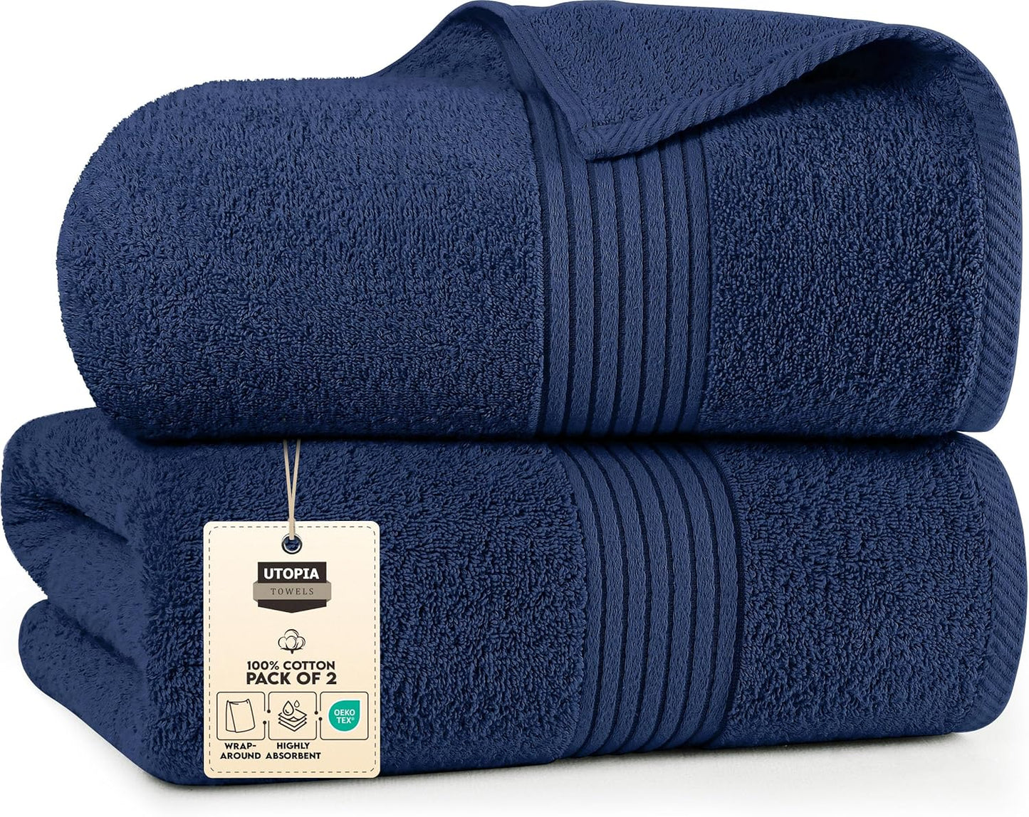 Utopia Towels Extra Large Bath Sheets 2 Pack, 35 by 70 Inches,100% Cotton Highly Absorbent & Quick Dry Bath Towel for Adults, Super Soft Towel, Grey
