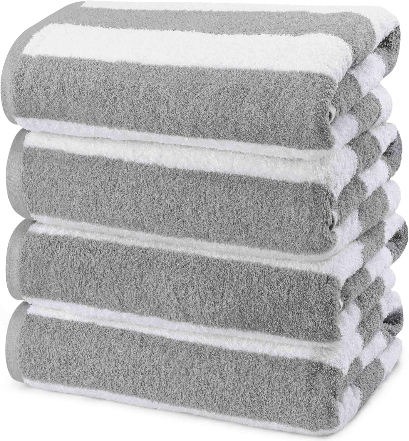 Utopia Towels 4 Pack Cabana Stripe Beach Towel, 30 by 60 Inches, Oversized 100% Ringspun Cotton Pool Towels, Highly Absorbent Bath Towels for Bathroom