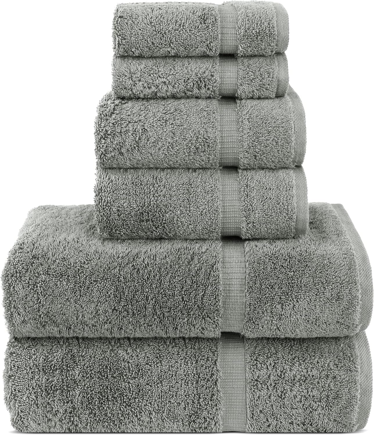 Chakir Turkish Linens | Hotel & Spa Quality 100% Cotton Premium Turkish Towels | Soft & Absorbent (4-Piece Bath Towels, Gray)