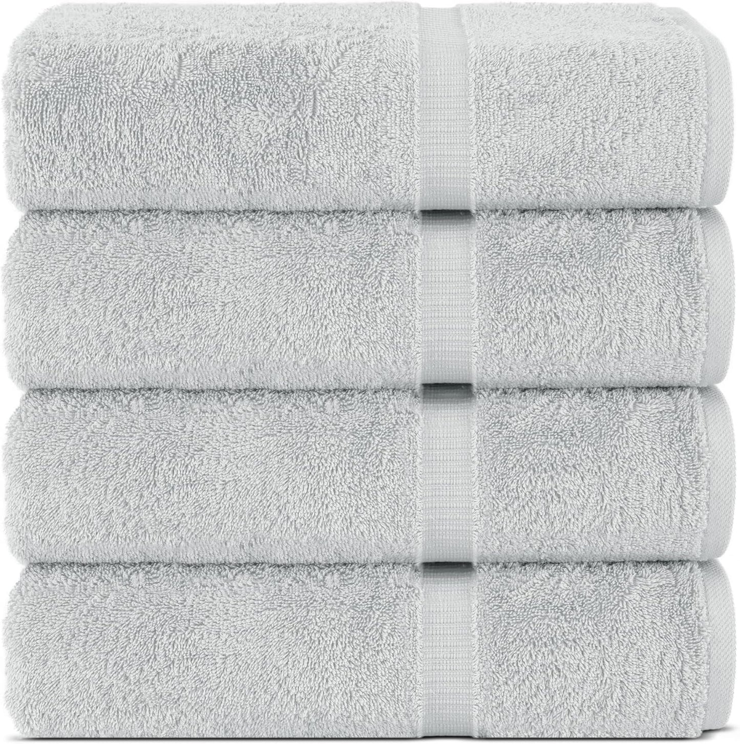 Chakir Turkish Linens | Hotel & Spa Quality 100% Cotton Premium Turkish Towels | Soft & Absorbent (4-Piece Bath Towels, Gray)