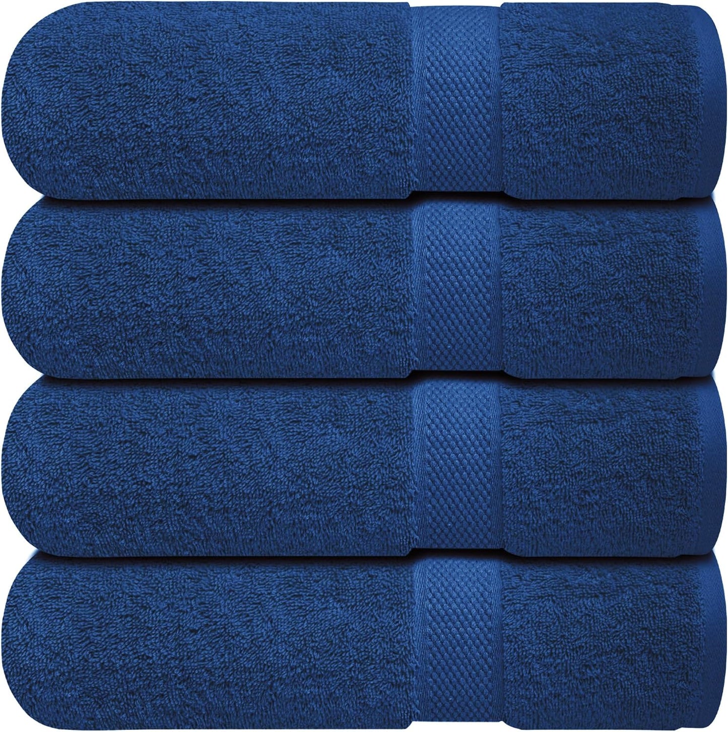 Infinitee Xclusives Premium White Bath Towels for Bathroom Set of 4 (27x54 Inches), 100% Soft Ring-Spun Cotton Bathroom Towels (Brilliant White, Bath Towels)