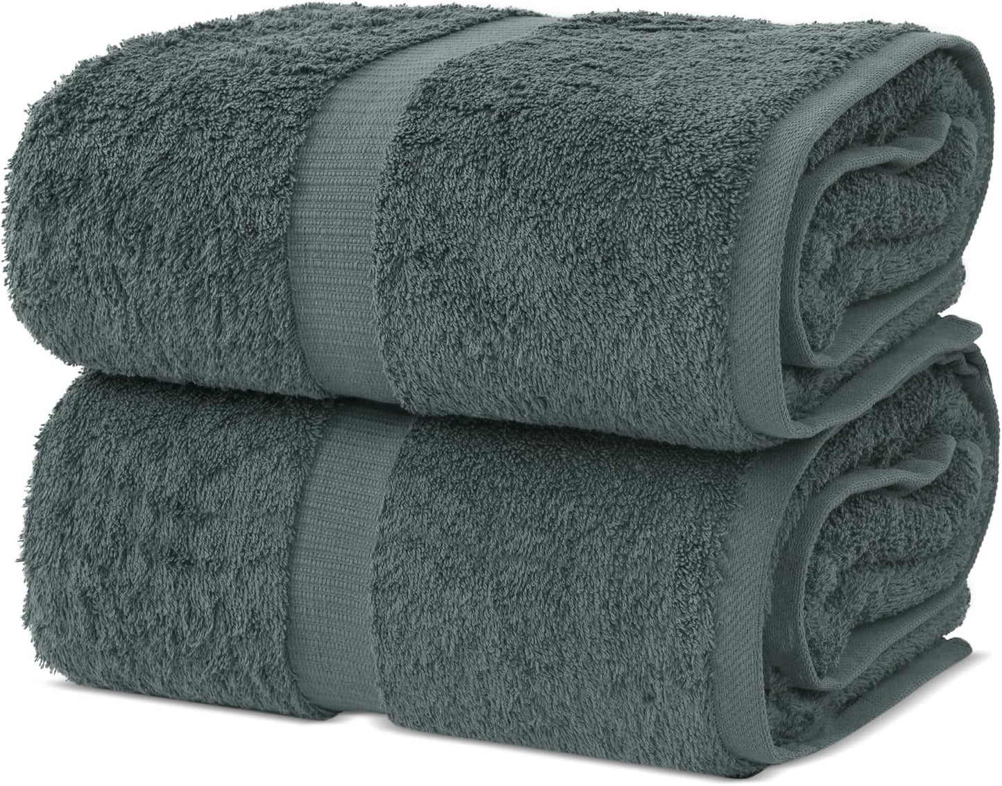 Chakir Turkish Linens | Hotel & Spa Quality 100% Cotton Premium Turkish Towels | Soft & Absorbent (4-Piece Bath Towels, Gray)