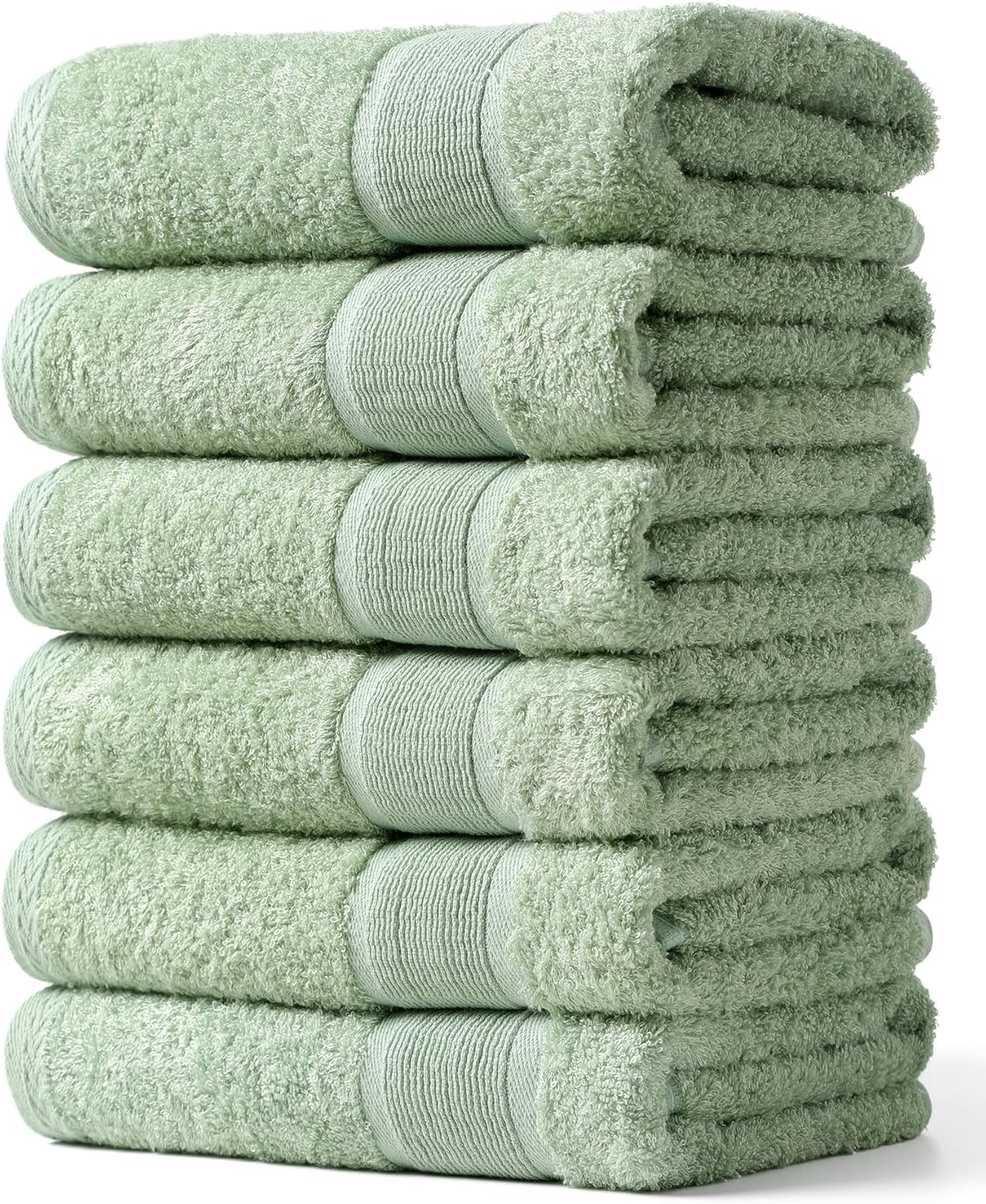Aibaser Bath Towels, 27x54inch - Natural, Ultra Absorbent Towels for Bathroom, Travel, Gym, Shower and Spa (6 Piece Set)