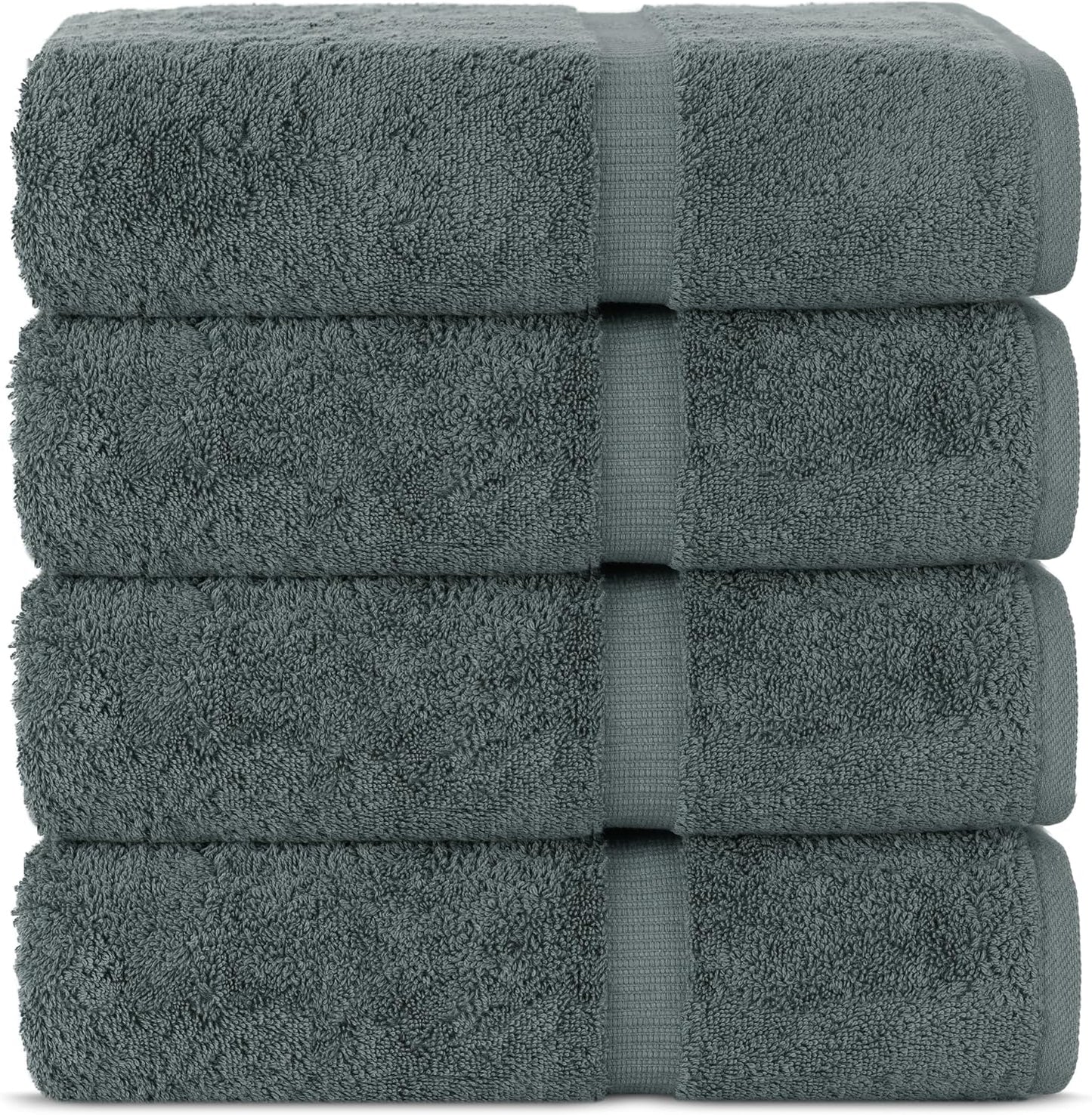 Chakir Turkish Linens | Hotel & Spa Quality 100% Cotton Premium Turkish Towels | Soft & Absorbent (4-Piece Bath Towels, Gray)