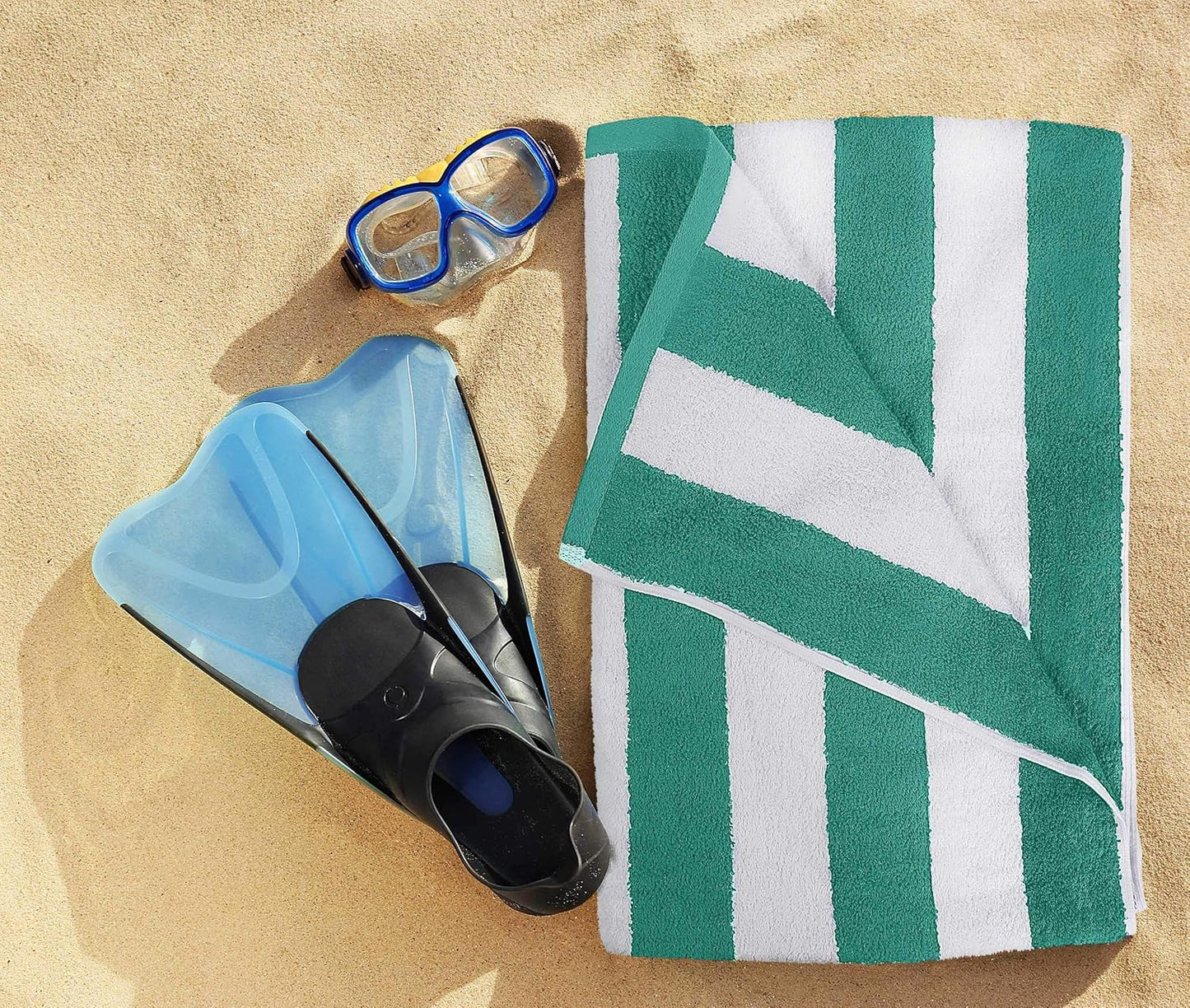 Utopia Towels 4 Pack Cabana Stripe Beach Towel, 30 by 60 Inches, Oversized 100% Ringspun Cotton Pool Towels, Highly Absorbent Bath Towels for Bathroom