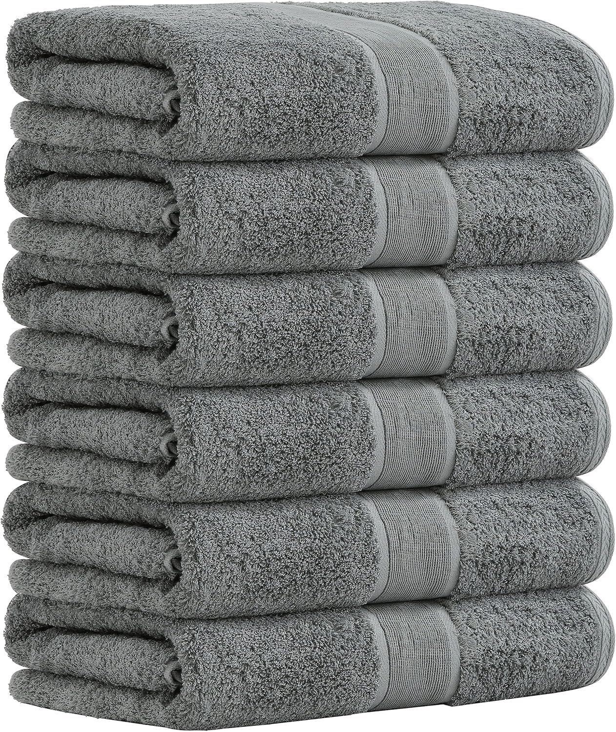 Aibaser Bath Towels, 27x54inch - Natural, Ultra Absorbent Towels for Bathroom, Travel, Gym, Shower and Spa (6 Piece Set)