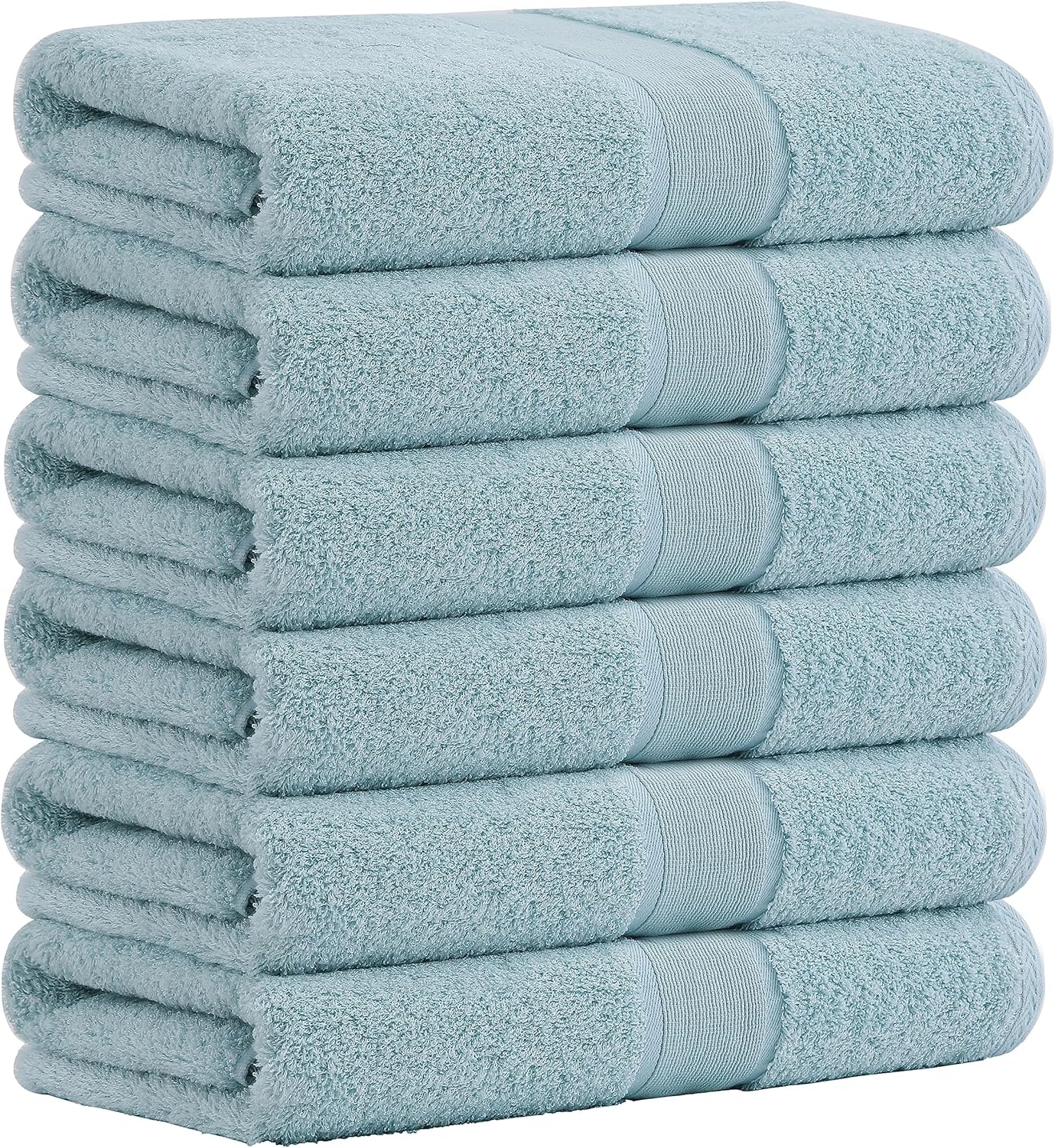 Aibaser Bath Towels, 27x54inch - Natural, Ultra Absorbent Towels for Bathroom, Travel, Gym, Shower and Spa (6 Piece Set)