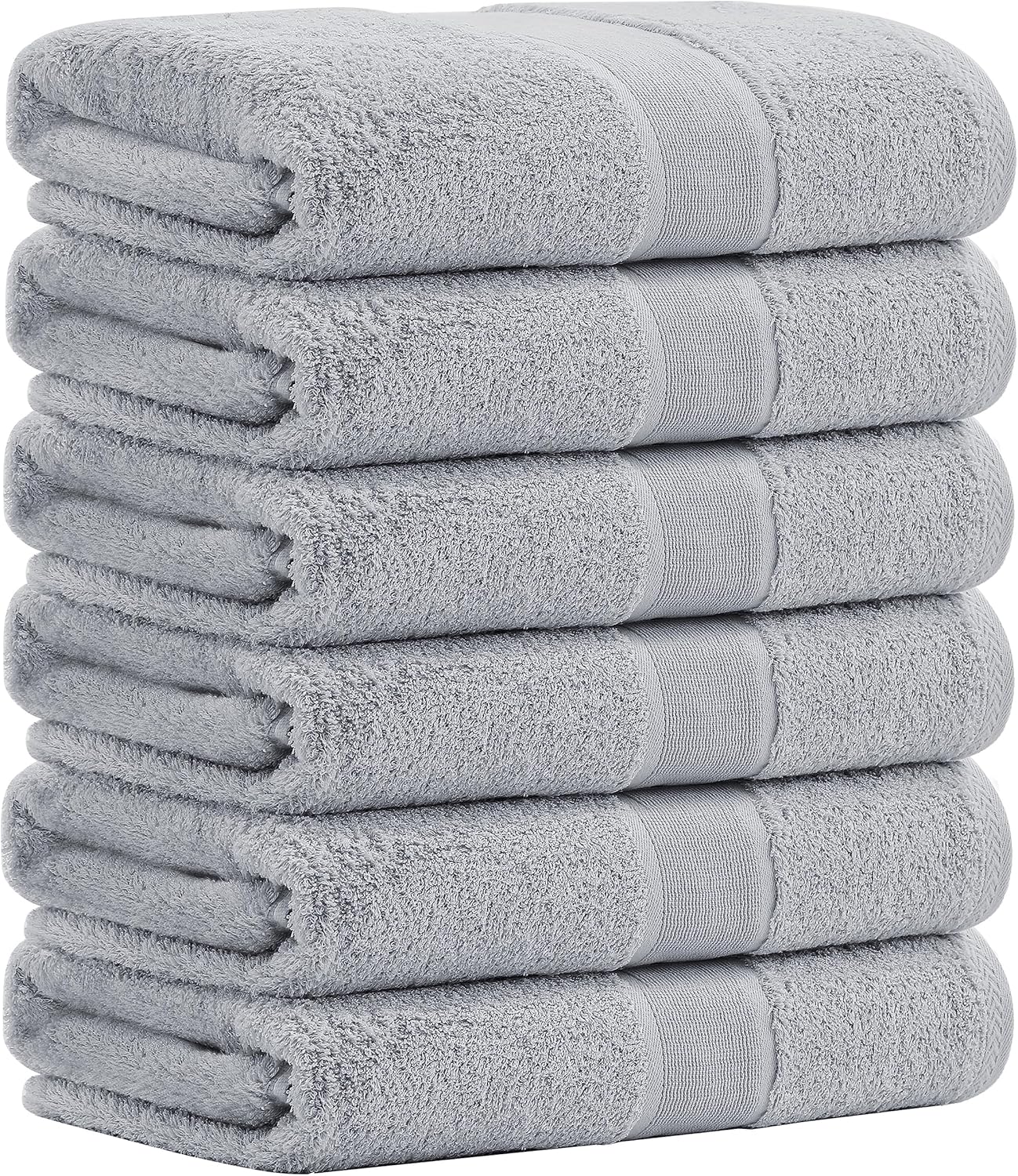 Aibaser Bath Towels, 27x54inch - Natural, Ultra Absorbent Towels for Bathroom, Travel, Gym, Shower and Spa (6 Piece Set)