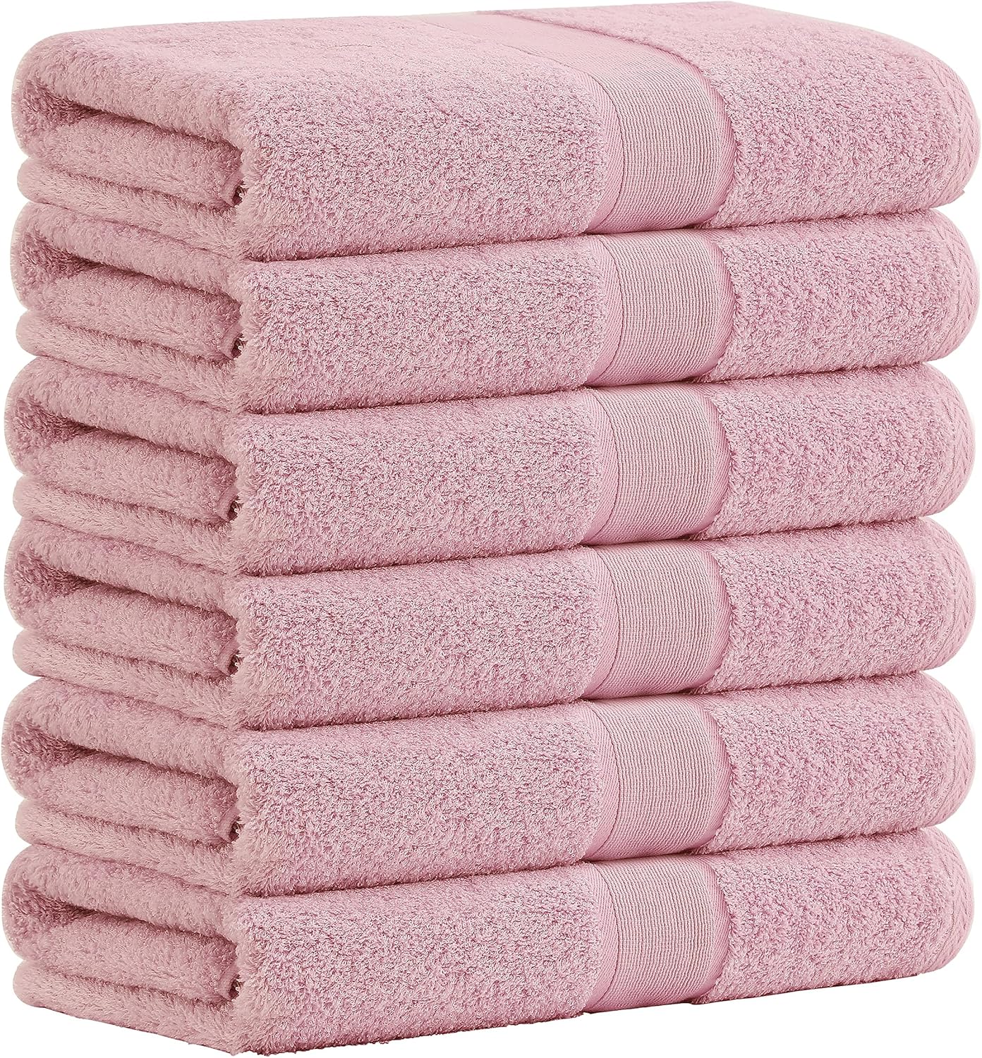 Aibaser Bath Towels, 27x54inch - Natural, Ultra Absorbent Towels for Bathroom, Travel, Gym, Shower and Spa (6 Piece Set)