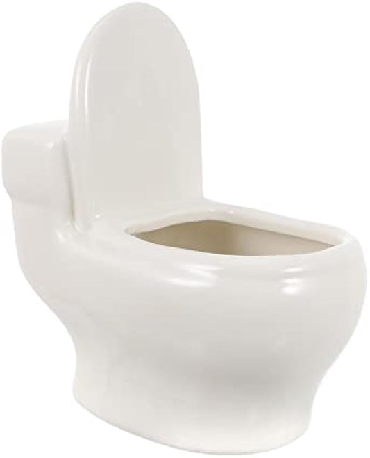 Funny Closestool Shaped Ceramic Planter Unique Desktop Flowerpot for Home Creative Balcony Flowerpot Present for Plant Lovers Practical and Pot for Plants